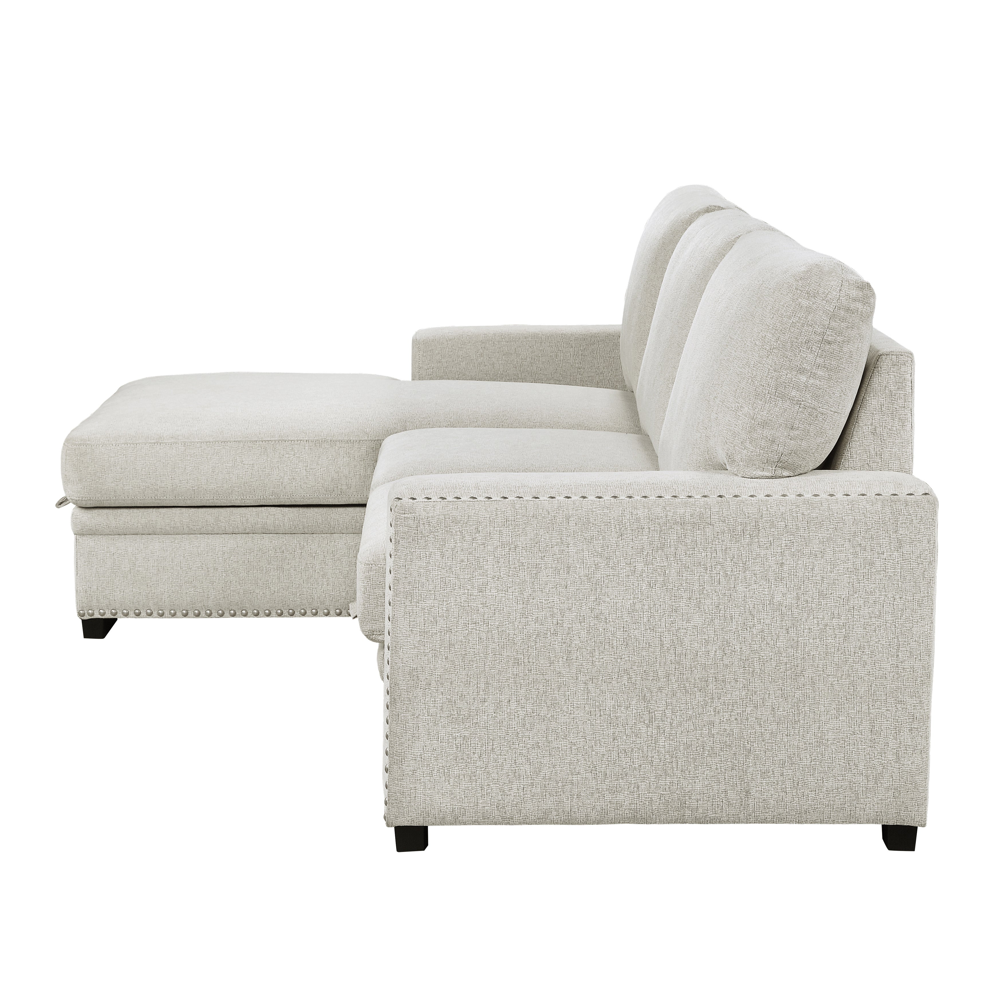 Morelia Beige LAF Storage Sleeper Sofa Chaise - 9468BE*2LC2R - Bien Home Furniture & Electronics