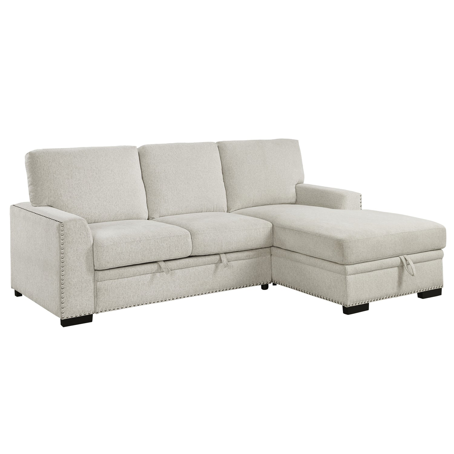 Morelia Beige RAF Storage Sleeper Sofa Chaise - 9468BE*2RC2L - Bien Home Furniture & Electronics