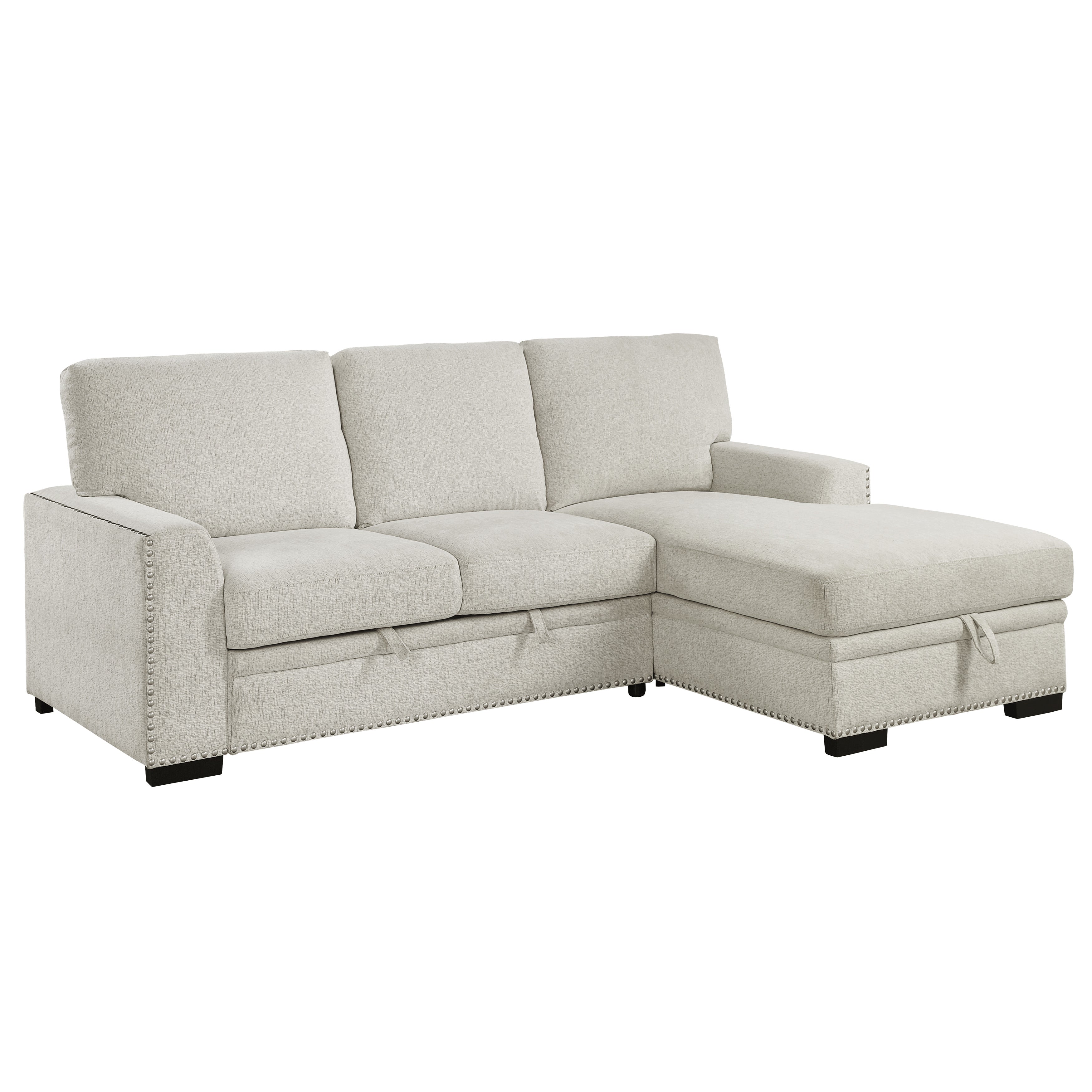 Morelia Beige RAF Storage Sleeper Sofa Chaise - 9468BE*2RC2L - Bien Home Furniture & Electronics