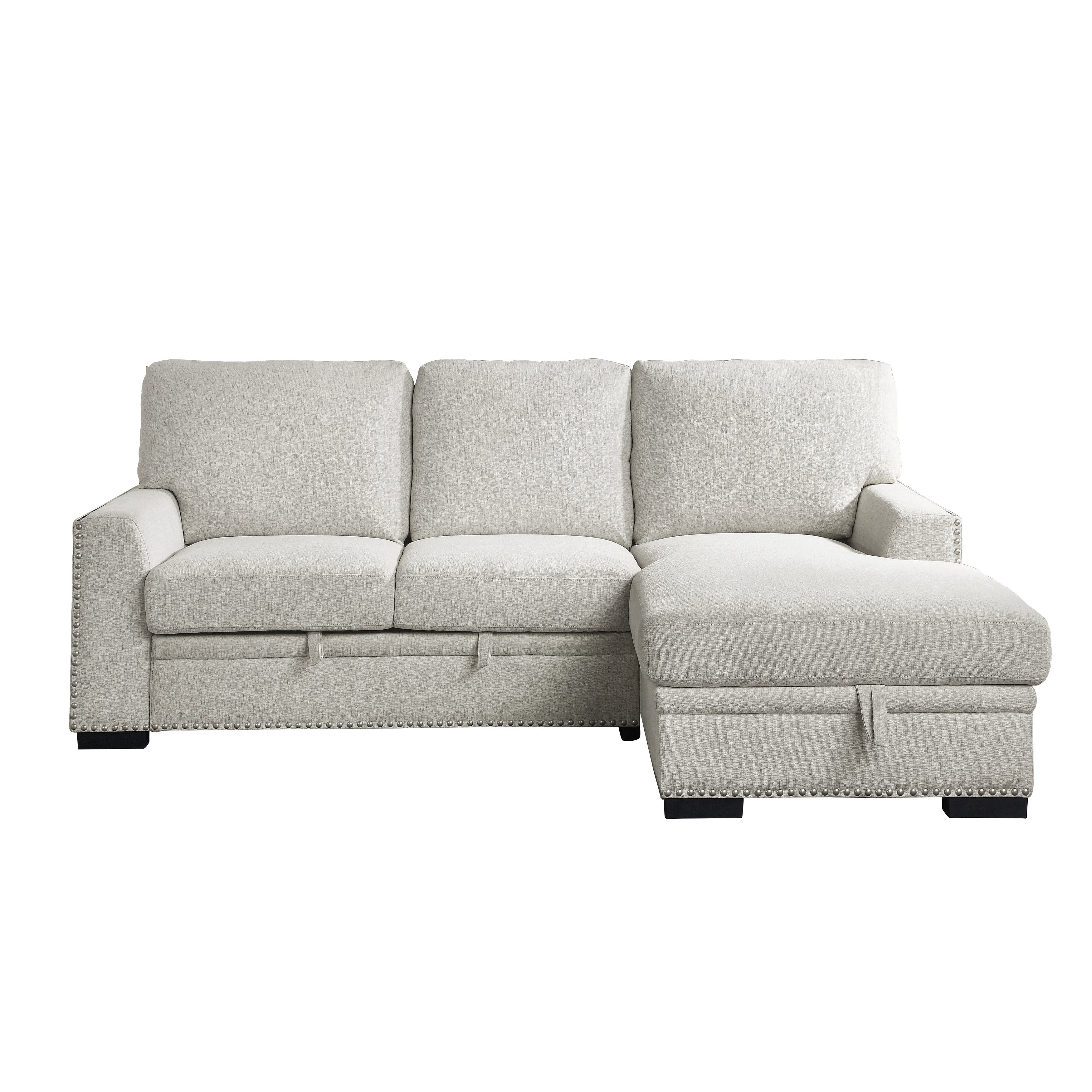 Morelia Beige RAF Storage Sleeper Sofa Chaise - 9468BE*2RC2L - Bien Home Furniture & Electronics