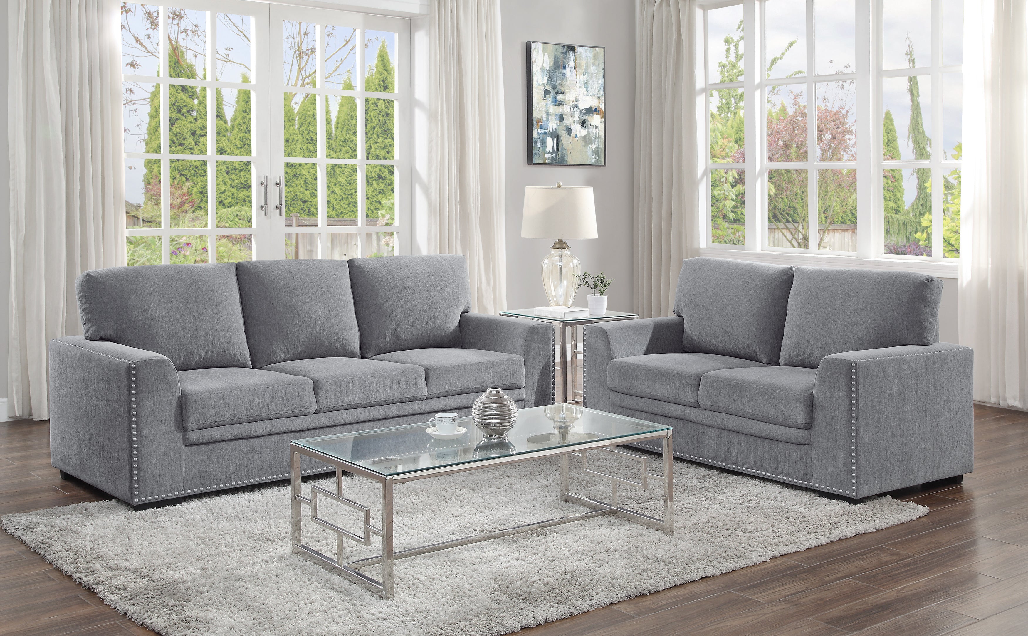 Morelia Dark Gray Sofa - 9468DG-3 - Bien Home Furniture & Electronics