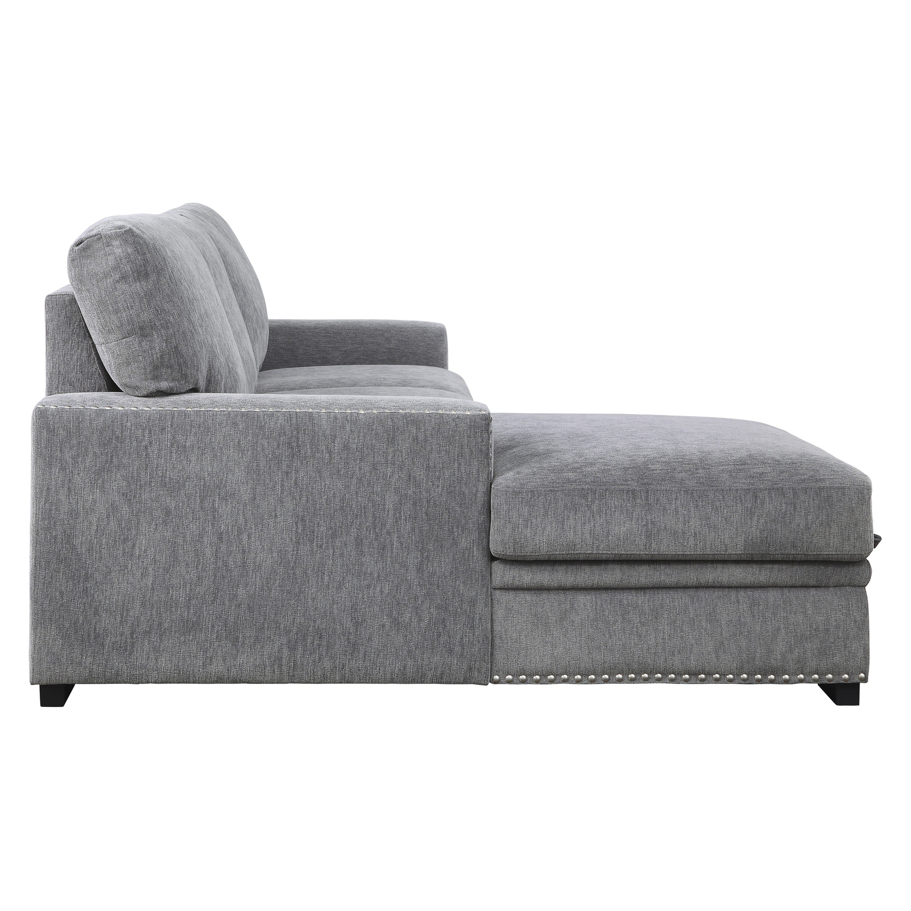 Morelia Gray LAF Storage Sleeper Sofa Chaise - 9468DG*2LC2R - Bien Home Furniture & Electronics