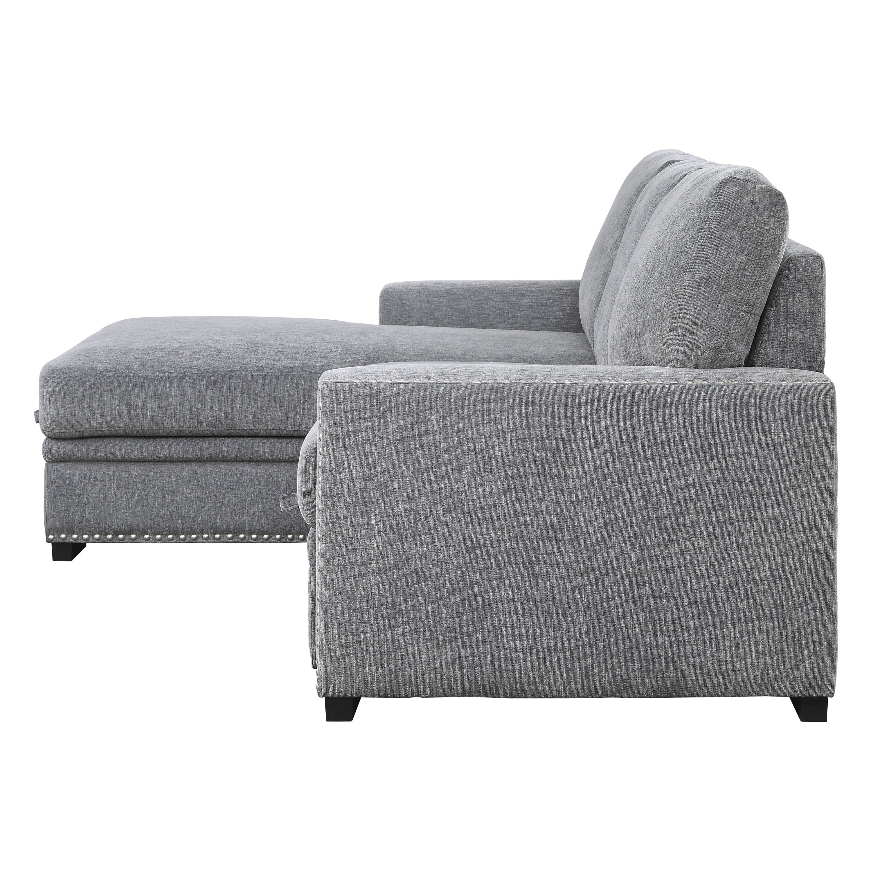 Morelia Gray LAF Storage Sleeper Sofa Chaise - 9468DG*2LC2R - Bien Home Furniture & Electronics