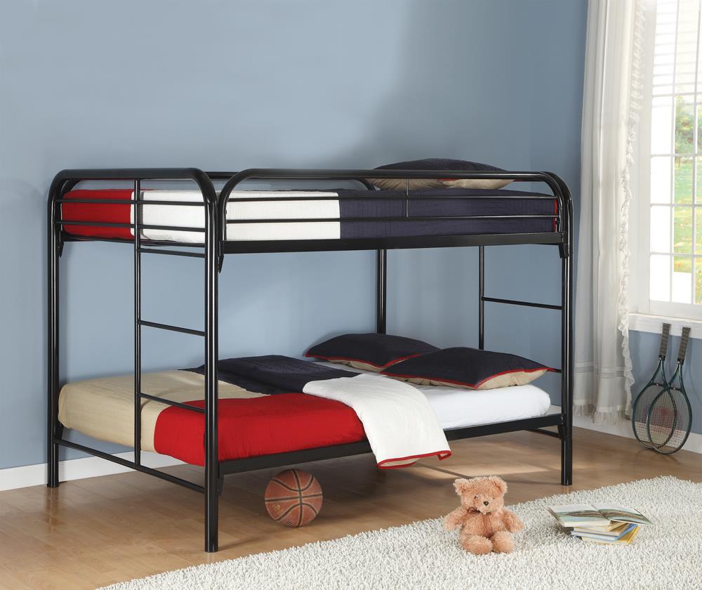 Morgan Black Full over Full Bunk Bed - 460056K - Bien Home Furniture &amp; Electronics
