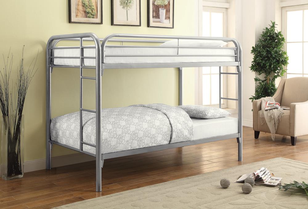 Morgan Silver Twin over Twin Bunk Bed - 2256V - Bien Home Furniture &amp; Electronics