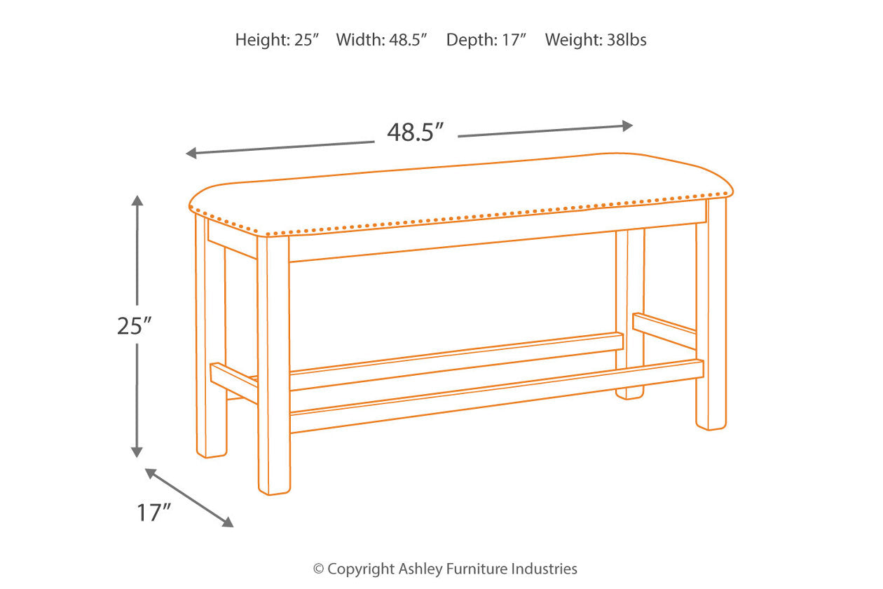 Moriville Beige Counter Height Bench - D631-09 - Bien Home Furniture & Electronics