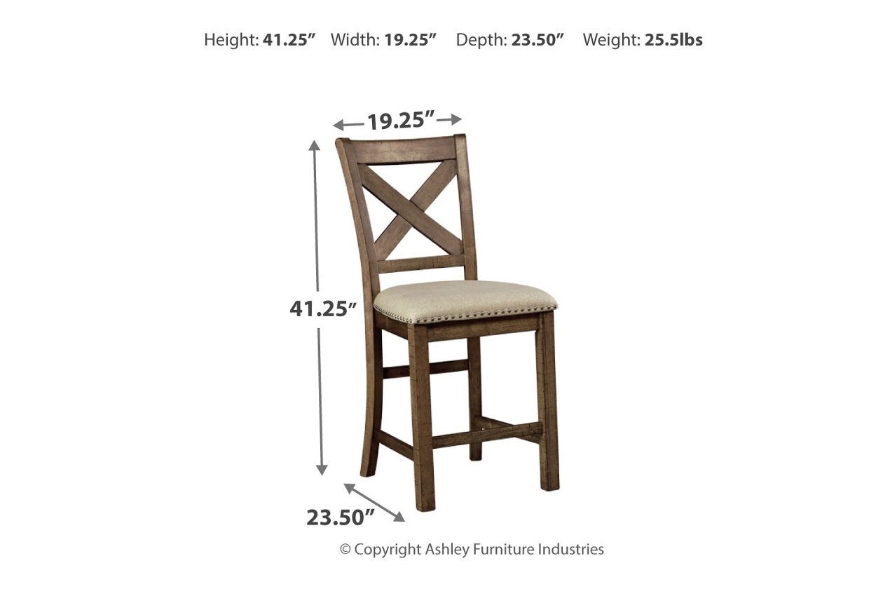 Moriville Beige Counter Height Chairs, Set of 2 - D631-124 - Bien Home Furniture & Electronics