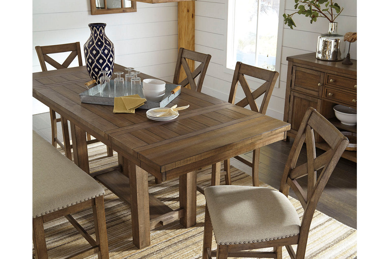 Moriville Grayish Brown Counter Height Dining Extension Table - D631-32 - Bien Home Furniture & Electronics