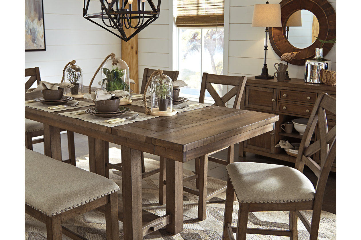 Moriville Grayish Brown Counter Height Dining Extension Table - D631-32 - Bien Home Furniture & Electronics