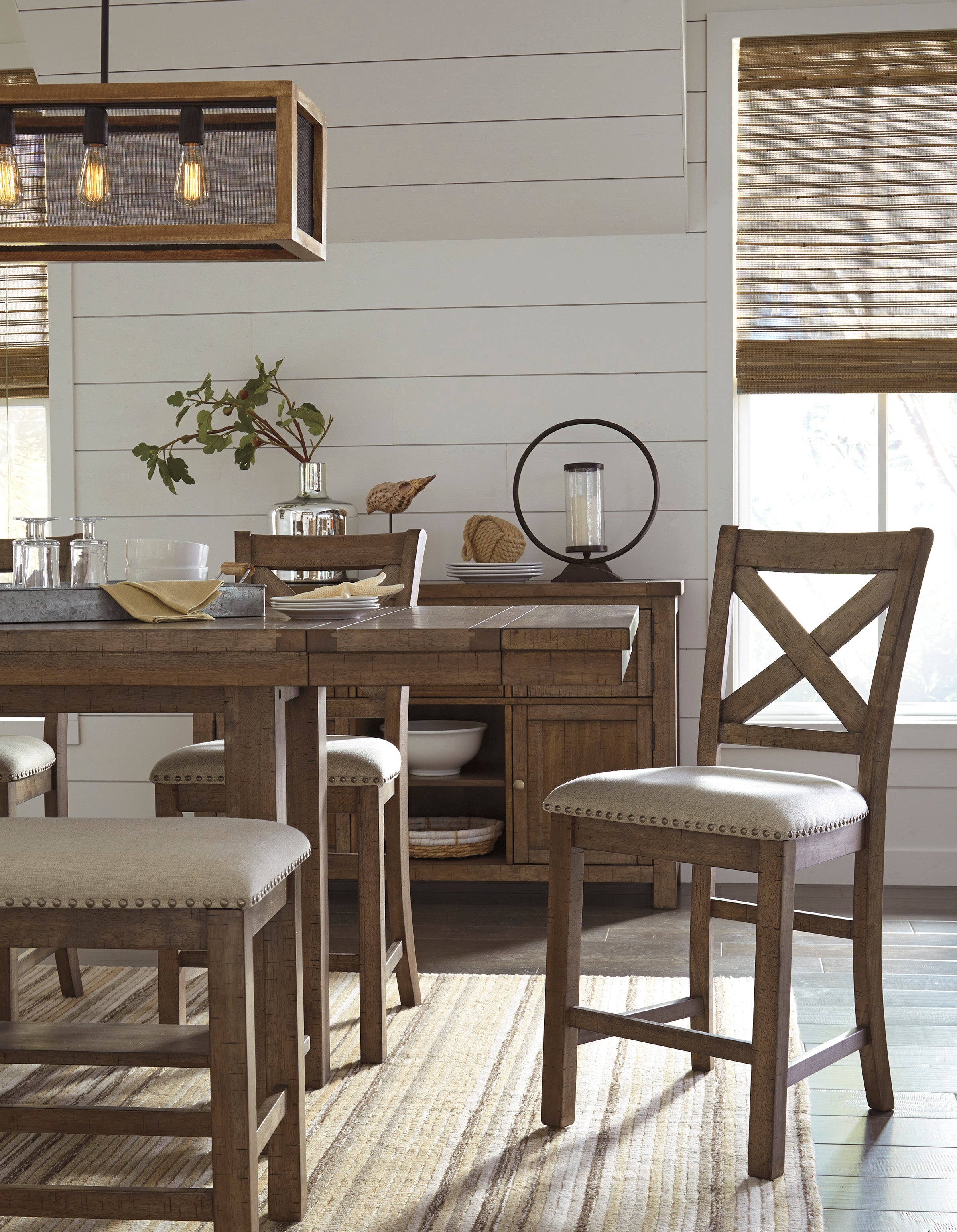 Moriville Grayish Brown Counter Height Set - SET | D631-32 | D631-124(2) - Bien Home Furniture & Electronics