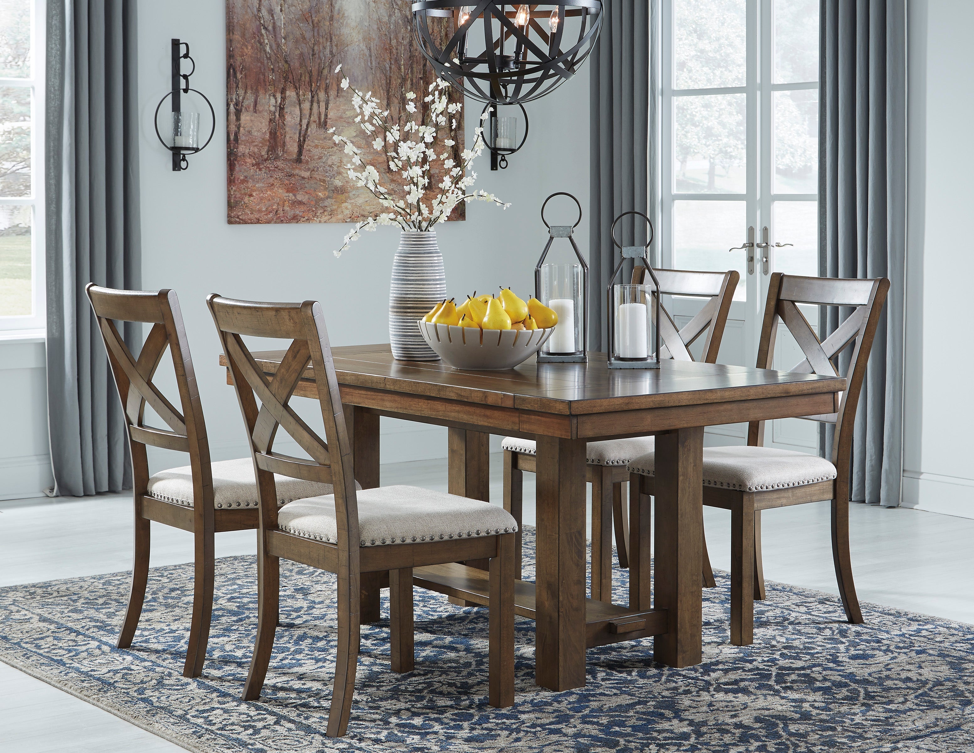 Moriville Grayish Brown Extendable Dining Set - SET | D631-45 | D631-01(2) | D631-00 - Bien Home Furniture & Electronics