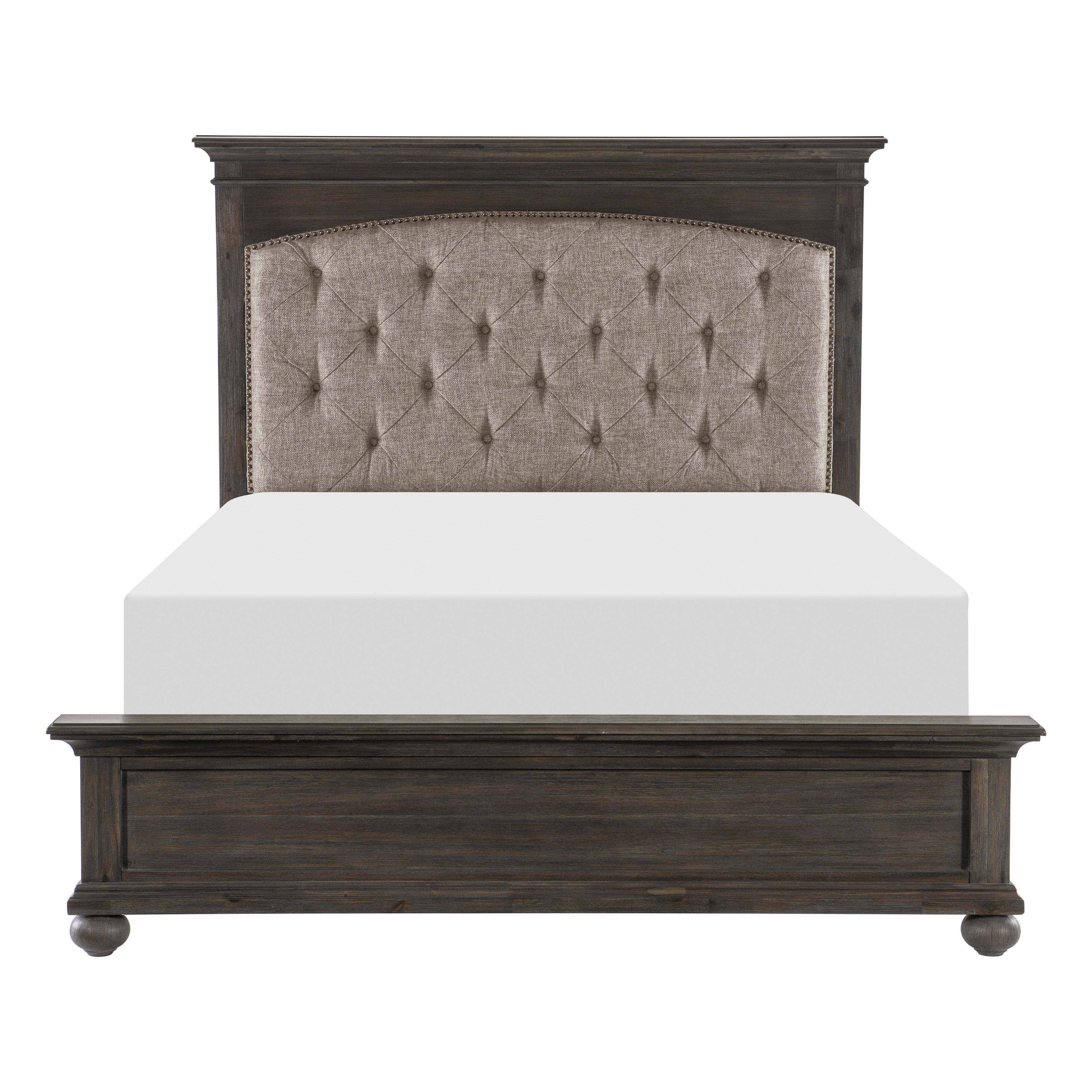 Motsinger Brown King Upholstered Panel Bed - SET | 1400K-1 | 1400K-2 | 1400-3 - Bien Home Furniture & Electronics