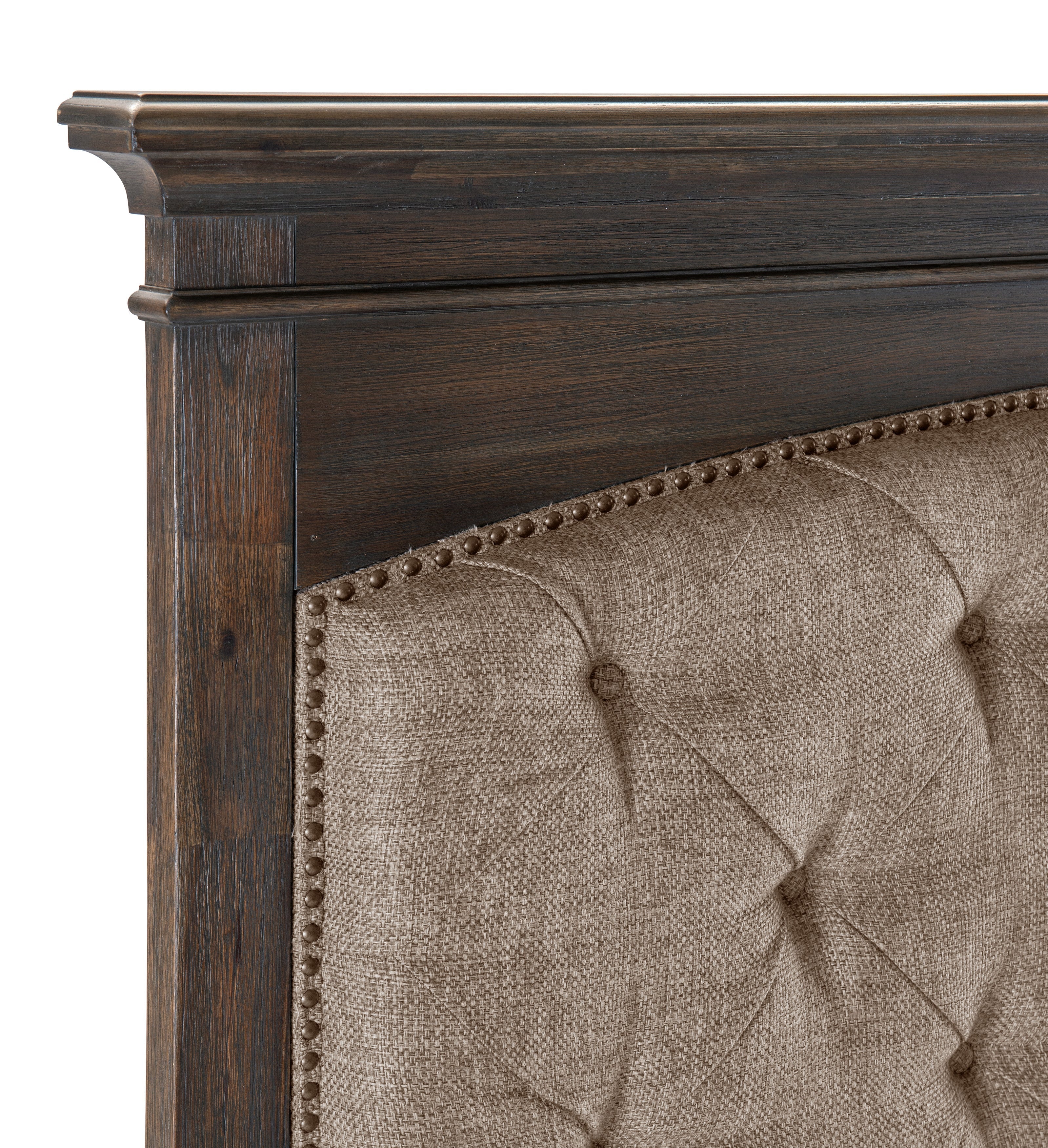 Motsinger Brown Queen Upholstered Panel Bed - SET | 1400-1 | 1400-2 | 1400-3 - Bien Home Furniture & Electronics