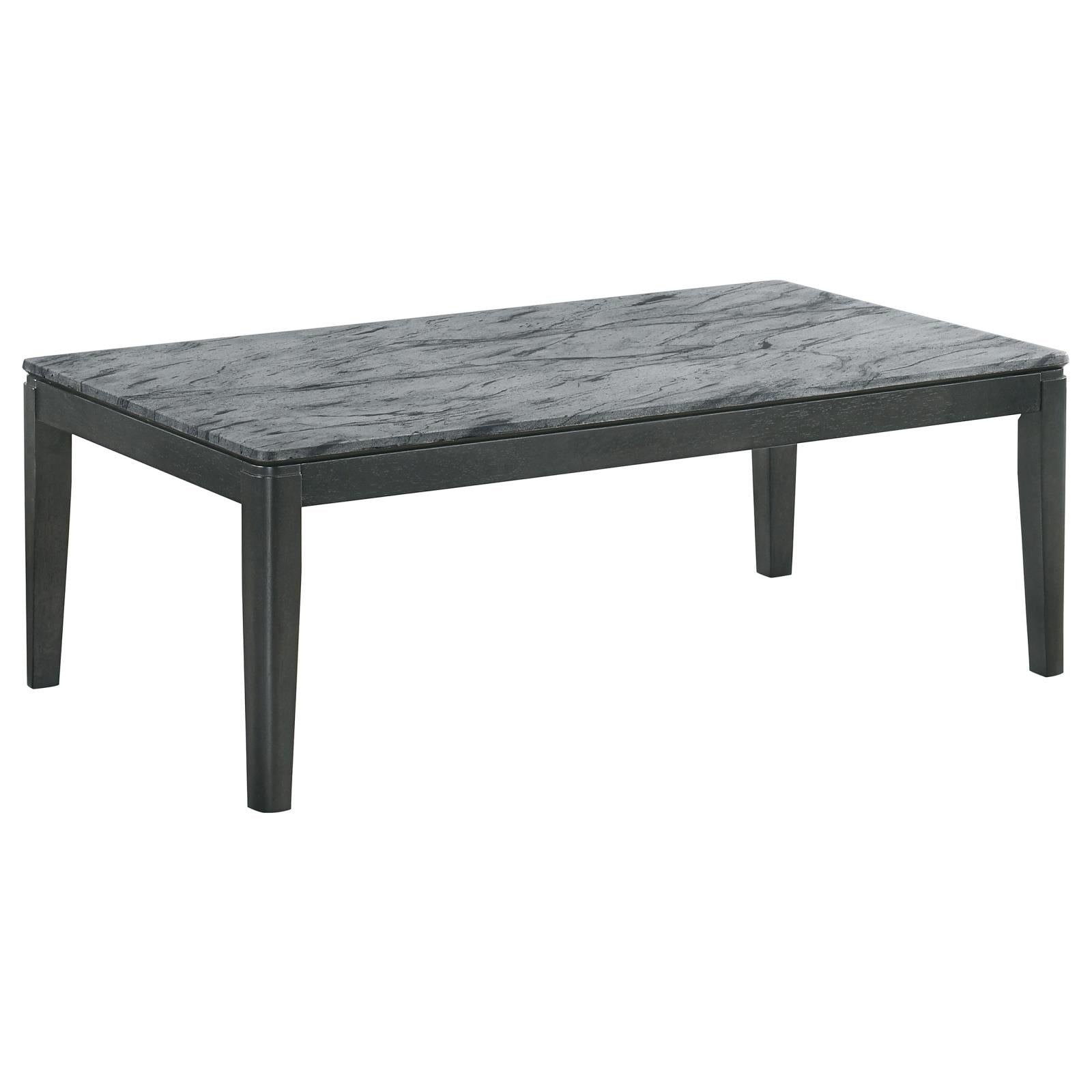 Mozzi Faux Gray Marble/Black Rectangular Coffee Table - 753518 - Bien Home Furniture & Electronics