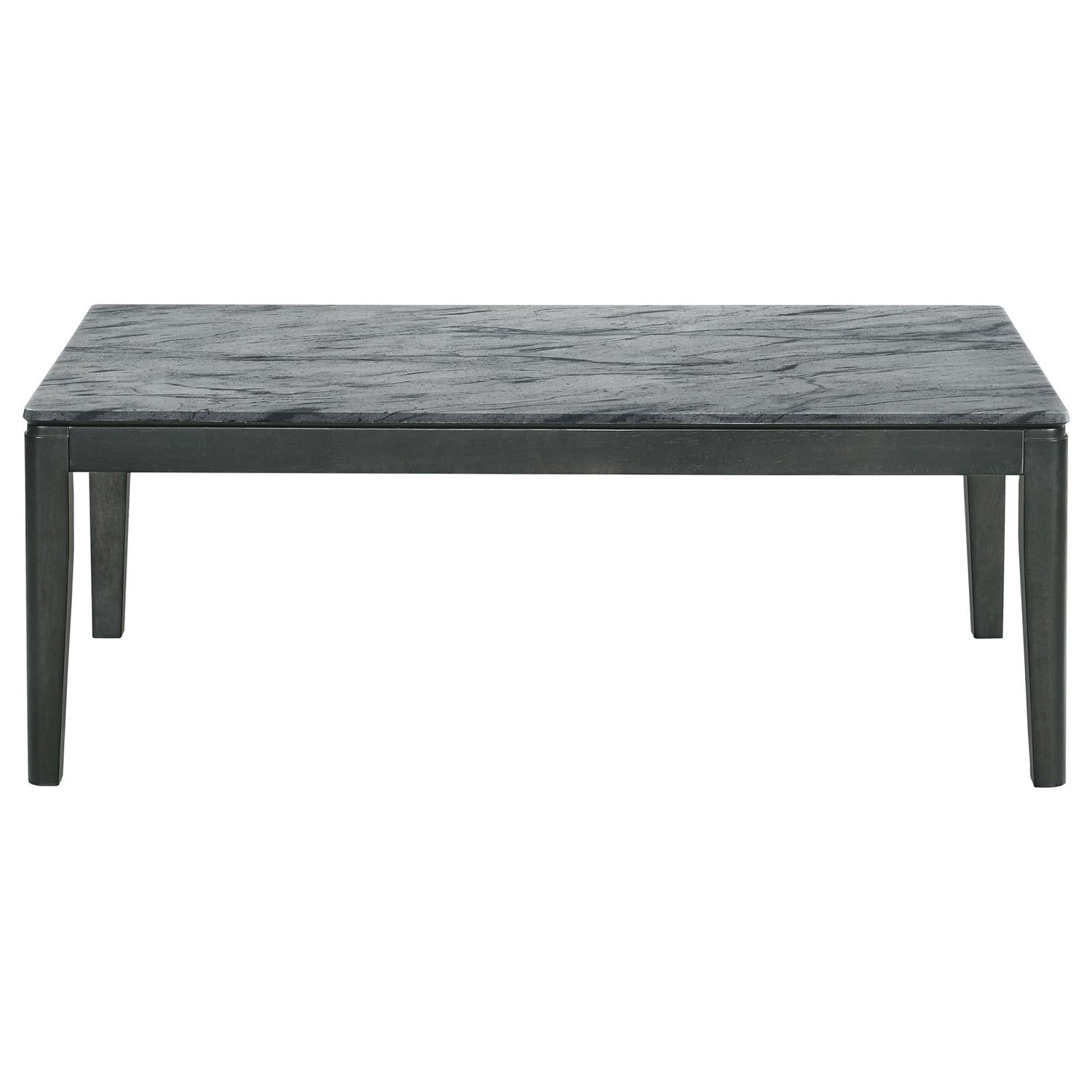 Mozzi Faux Gray Marble/Black Rectangular Coffee Table - 753518 - Bien Home Furniture & Electronics