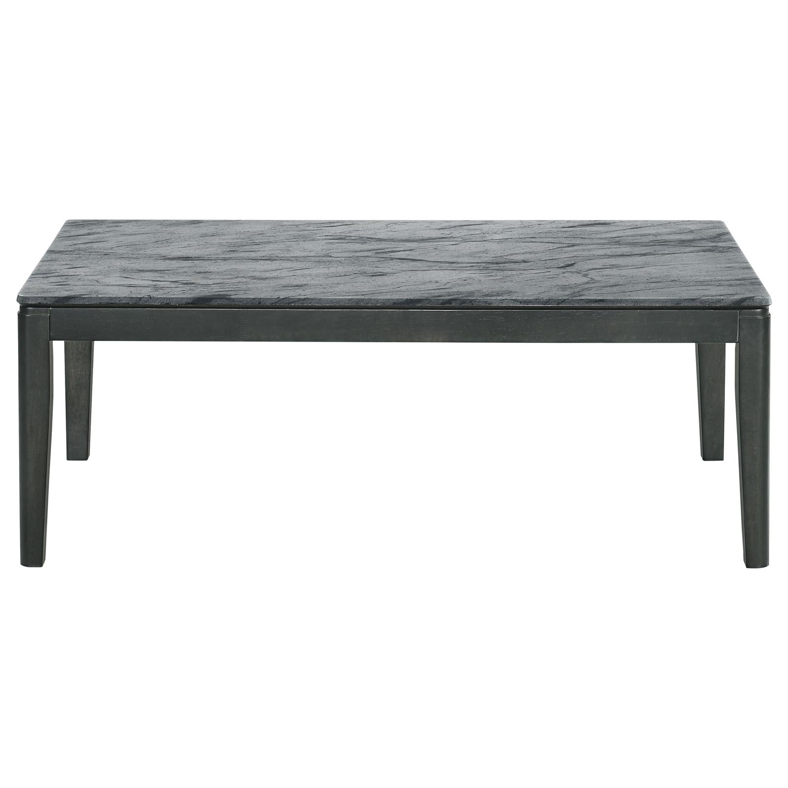 Mozzi Faux Gray Marble/Black Rectangular Coffee Table - 753518 - Bien Home Furniture & Electronics