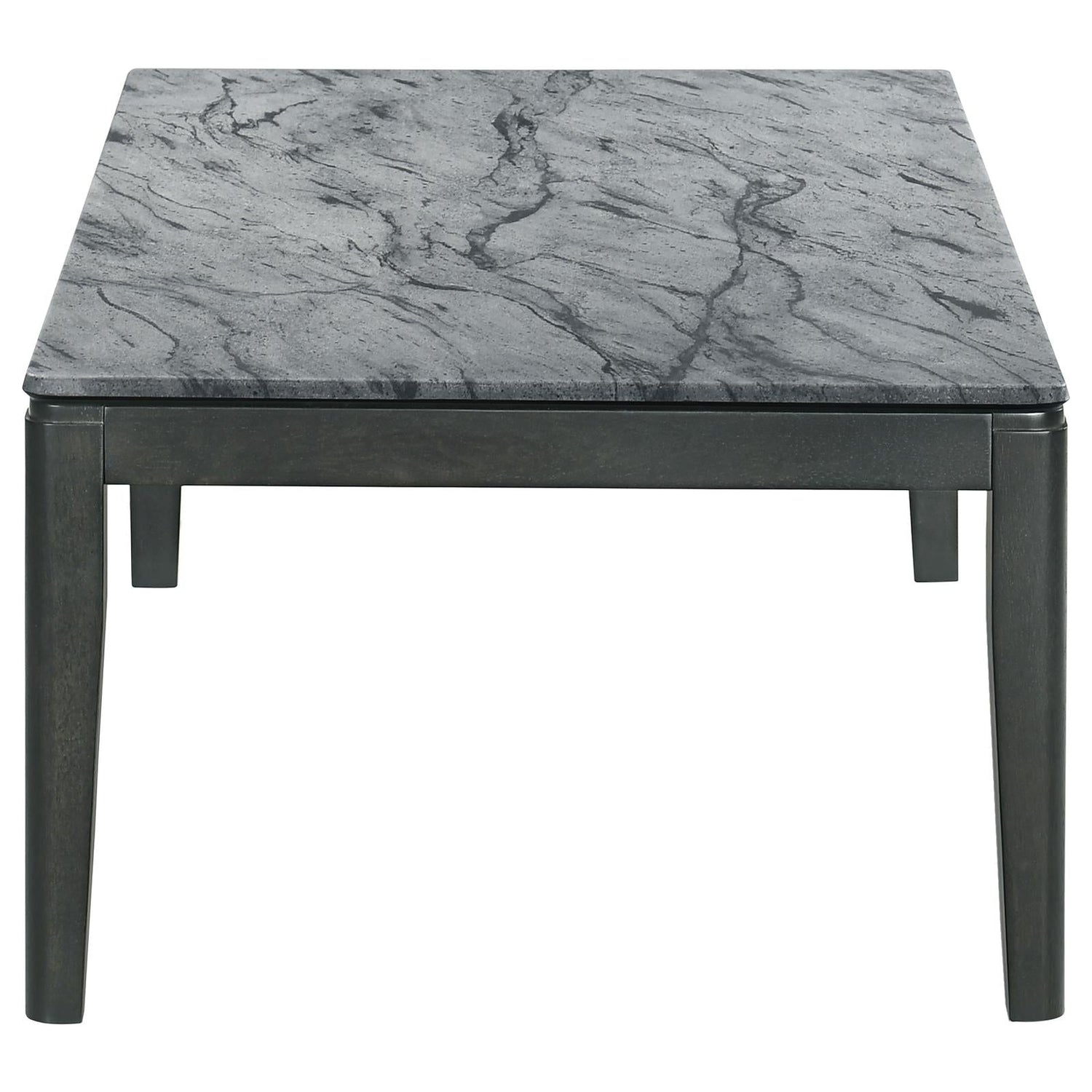 Mozzi Faux Gray Marble/Black Rectangular Coffee Table - 753518 - Bien Home Furniture & Electronics