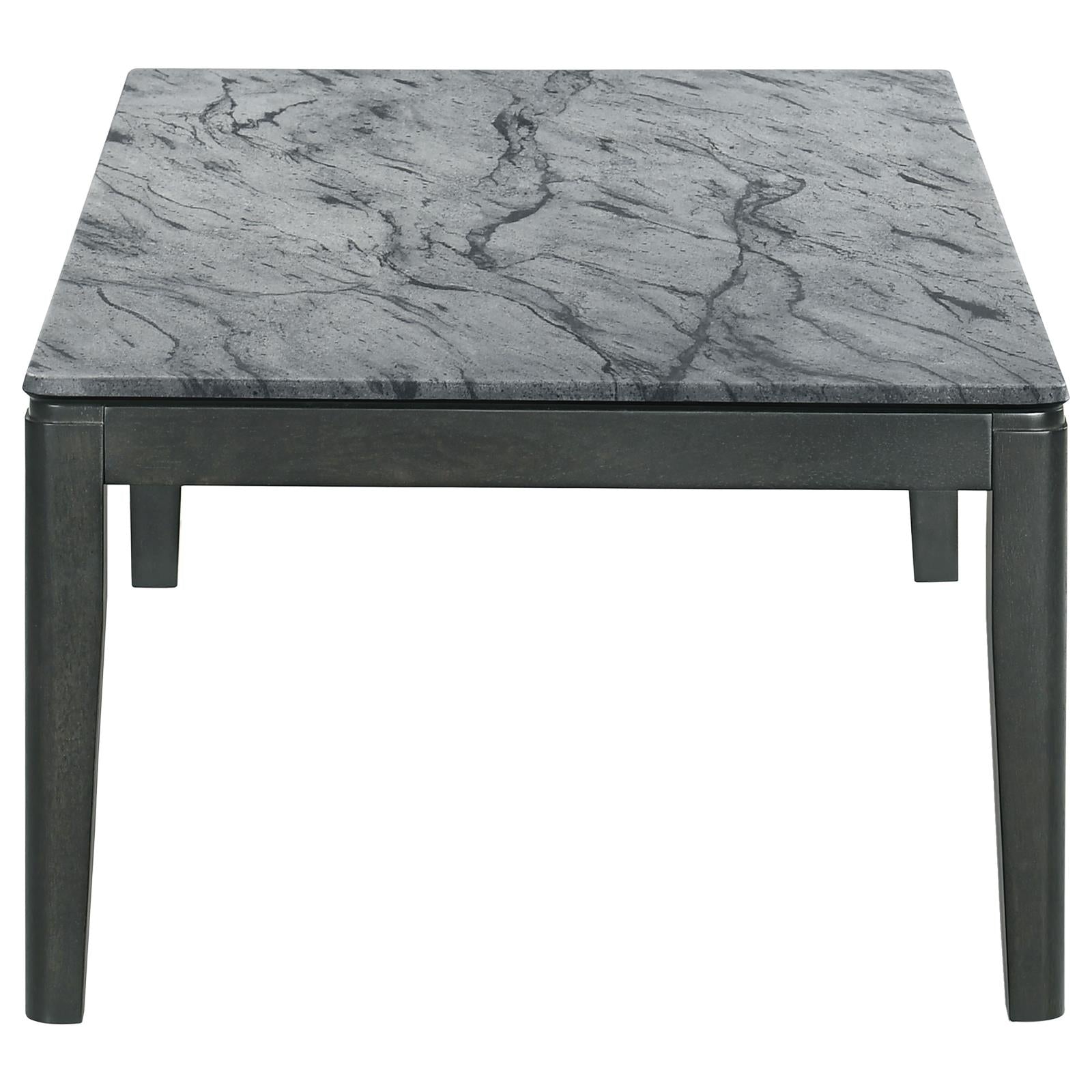 Mozzi Faux Gray Marble/Black Rectangular Coffee Table - 753518 - Bien Home Furniture & Electronics