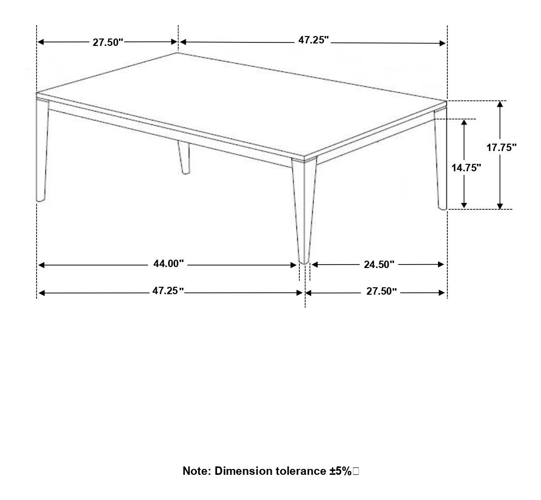 Mozzi Faux Gray Marble/Black Rectangular Coffee Table - 753518 - Bien Home Furniture & Electronics