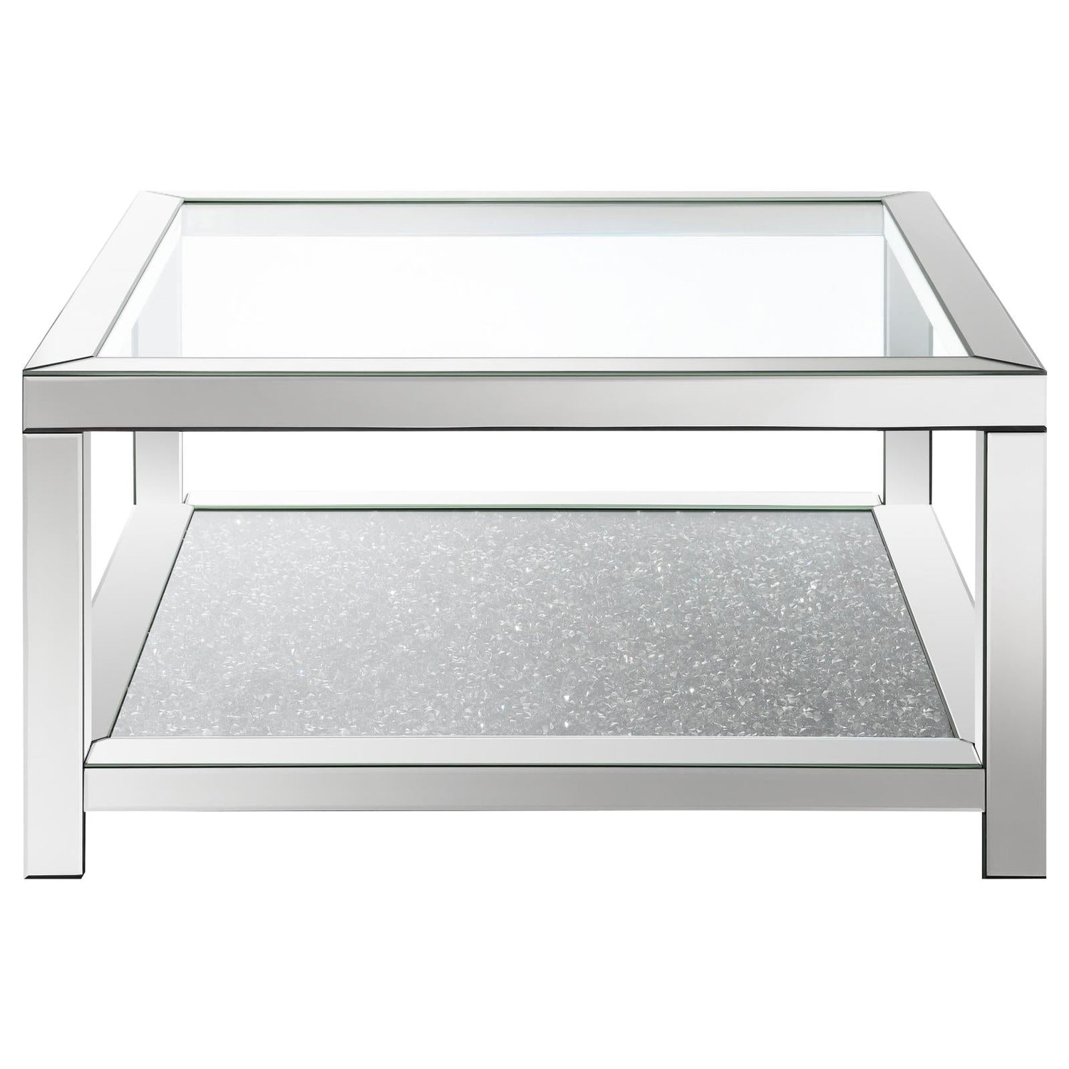 Mozzi Mirror Rectangular Coffee Table with Glass Top - 736218 - Bien Home Furniture & Electronics