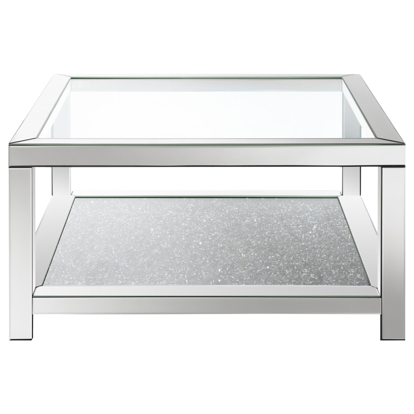 Mozzi Mirror Rectangular Coffee Table with Glass Top - 736218 - Bien Home Furniture & Electronics