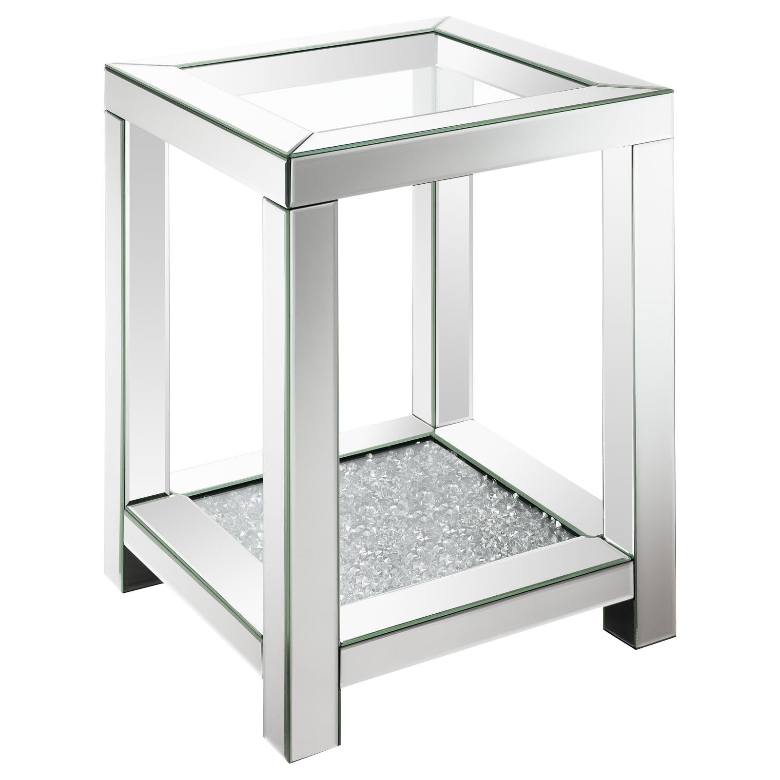 Mozzi Square End Table with Glass Top Mirror - 736217 - Bien Home Furniture & Electronics