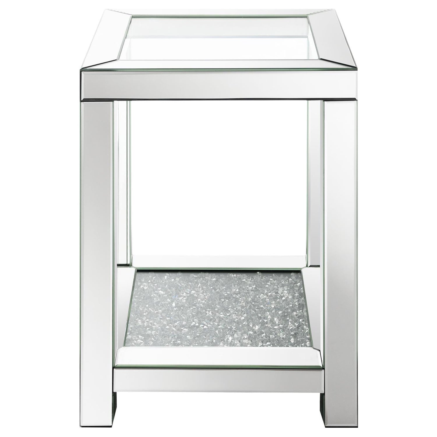 Mozzi Square End Table with Glass Top Mirror - 736217 - Bien Home Furniture & Electronics