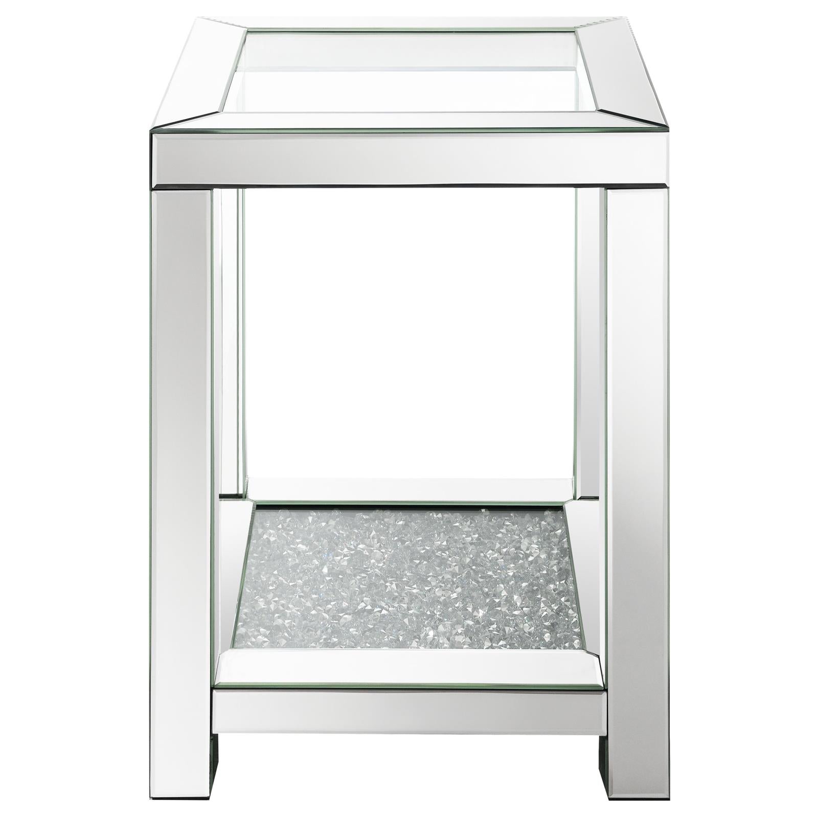 Mozzi Square End Table with Glass Top Mirror - 736217 - Bien Home Furniture & Electronics