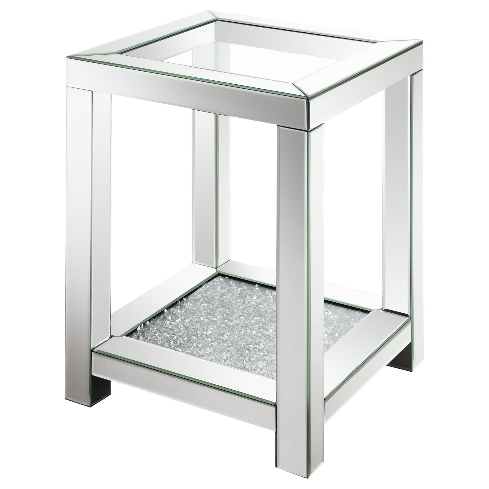 Mozzi Square End Table with Glass Top Mirror - 736217 - Bien Home Furniture & Electronics