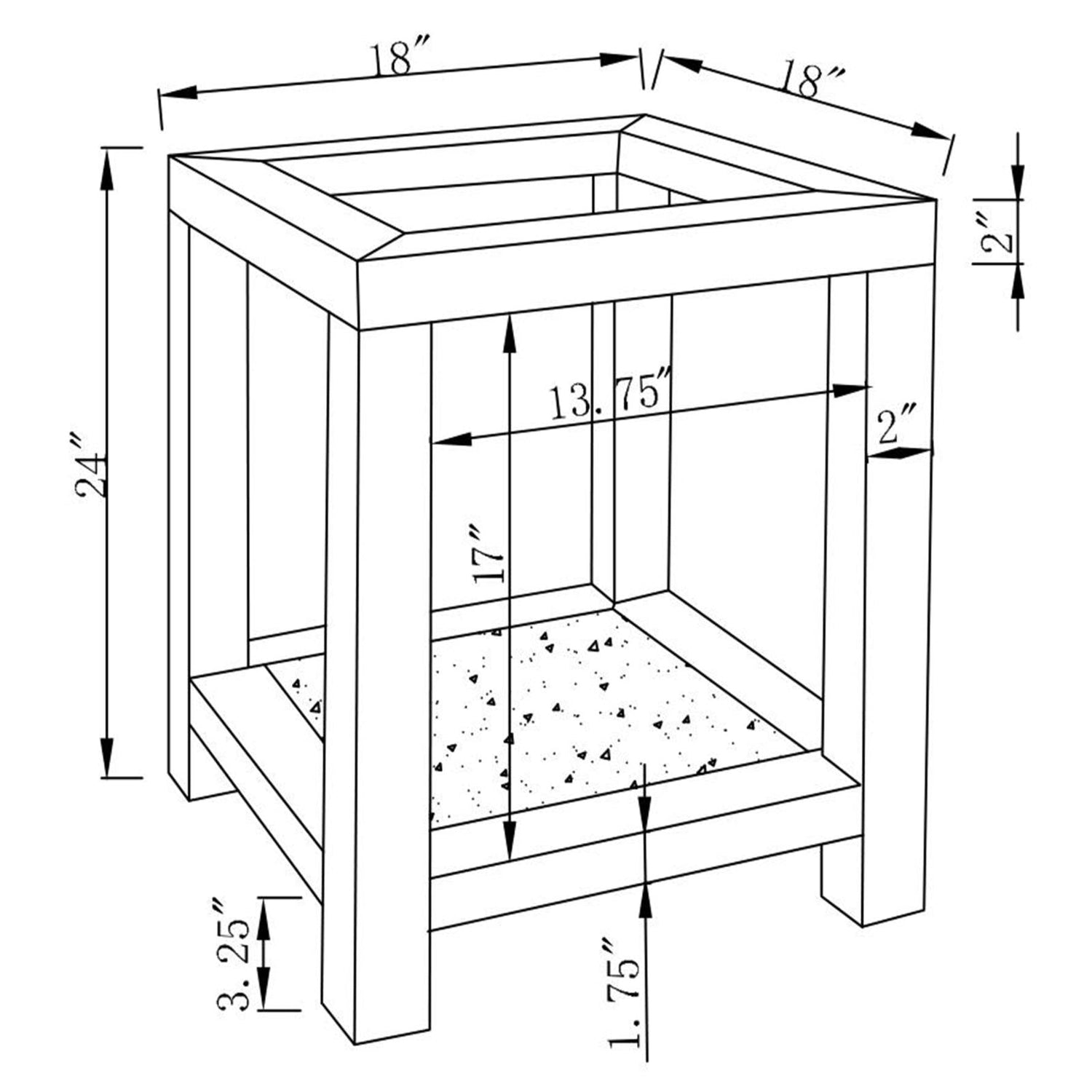 Mozzi Square End Table with Glass Top Mirror - 736217 - Bien Home Furniture & Electronics