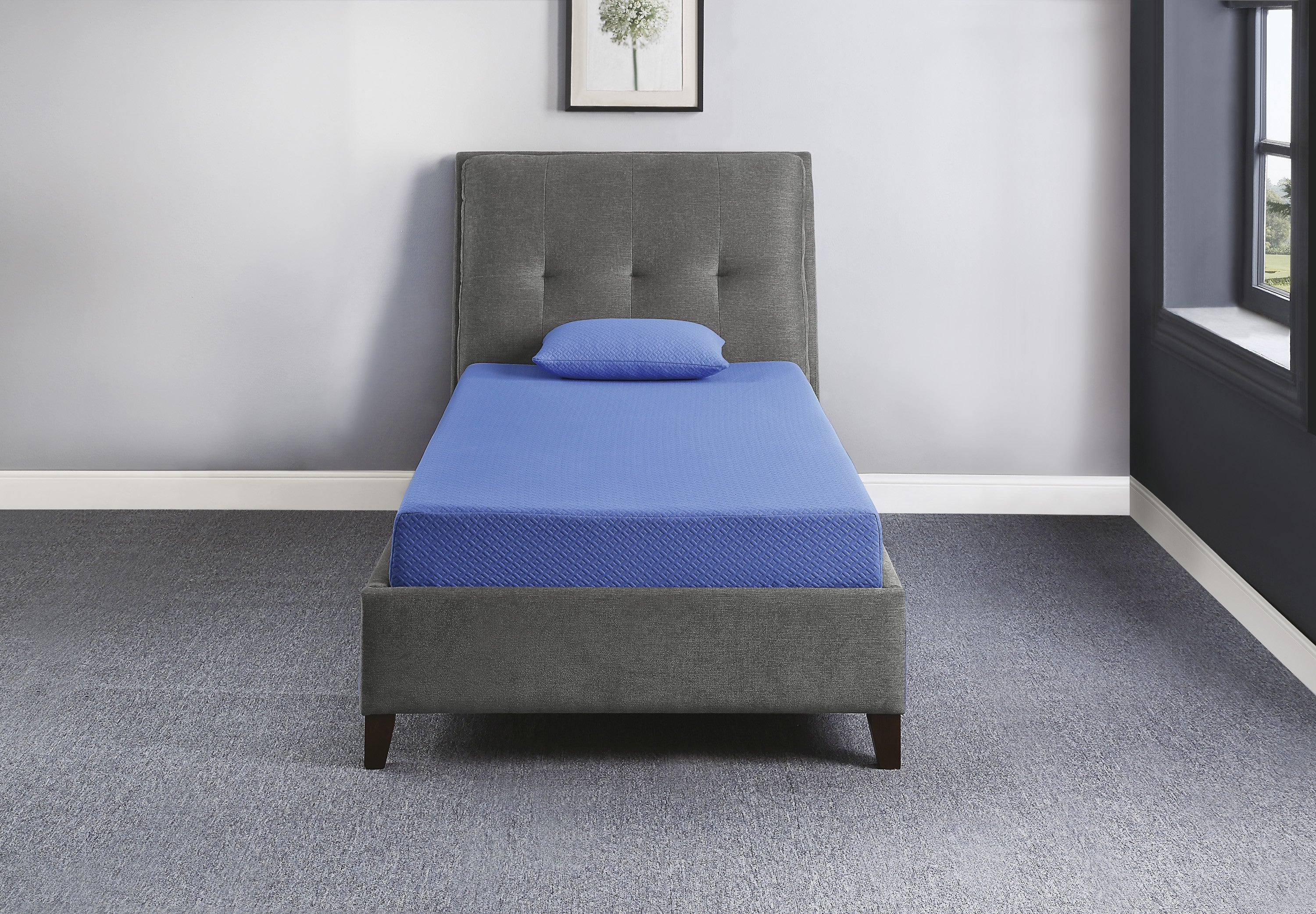 MT-PG07BLF 7&quot; Blue Full Gel-Infused Memory Foam Mattress Set - MT-PG07BLF - Bien Home Furniture &amp; Electronics