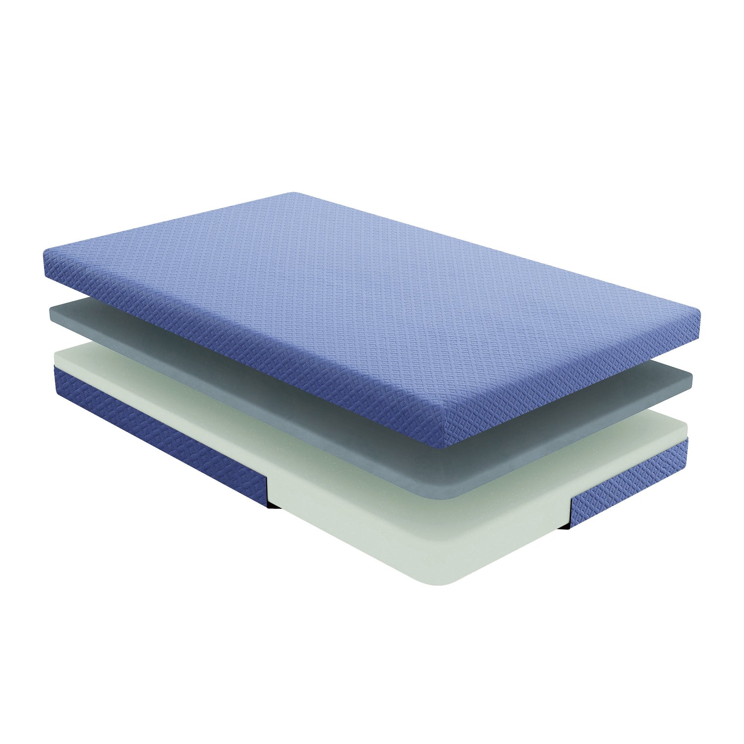 MT-PG07BLT 7&quot; Blue Twin Gel-Infused Memory Foam Mattress Set - MT-PG07BLT - Bien Home Furniture &amp; Electronics