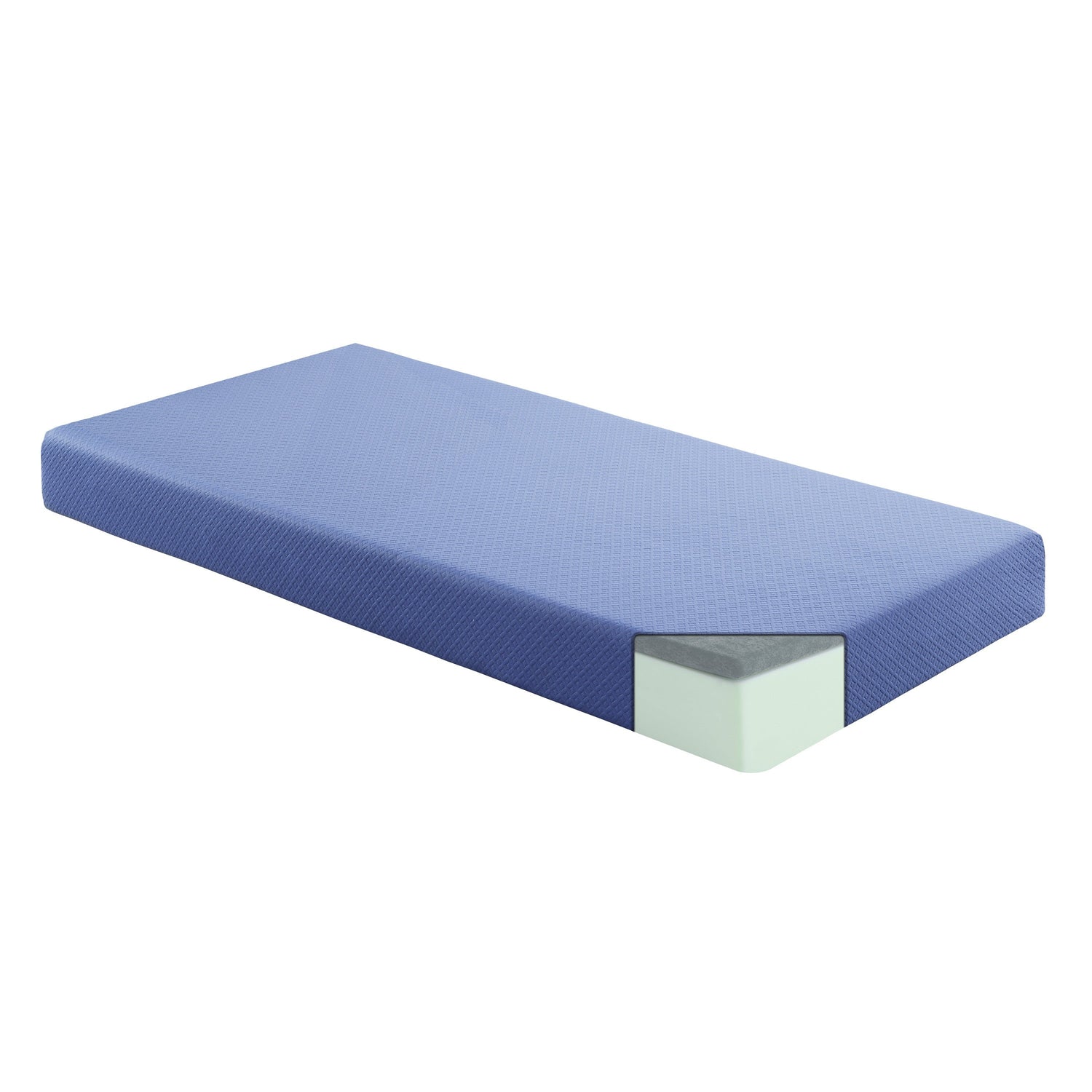 MT-PG07BLT 7" Blue Twin Gel-Infused Memory Foam Mattress Set - MT-PG07BLT - Bien Home Furniture & Electronics