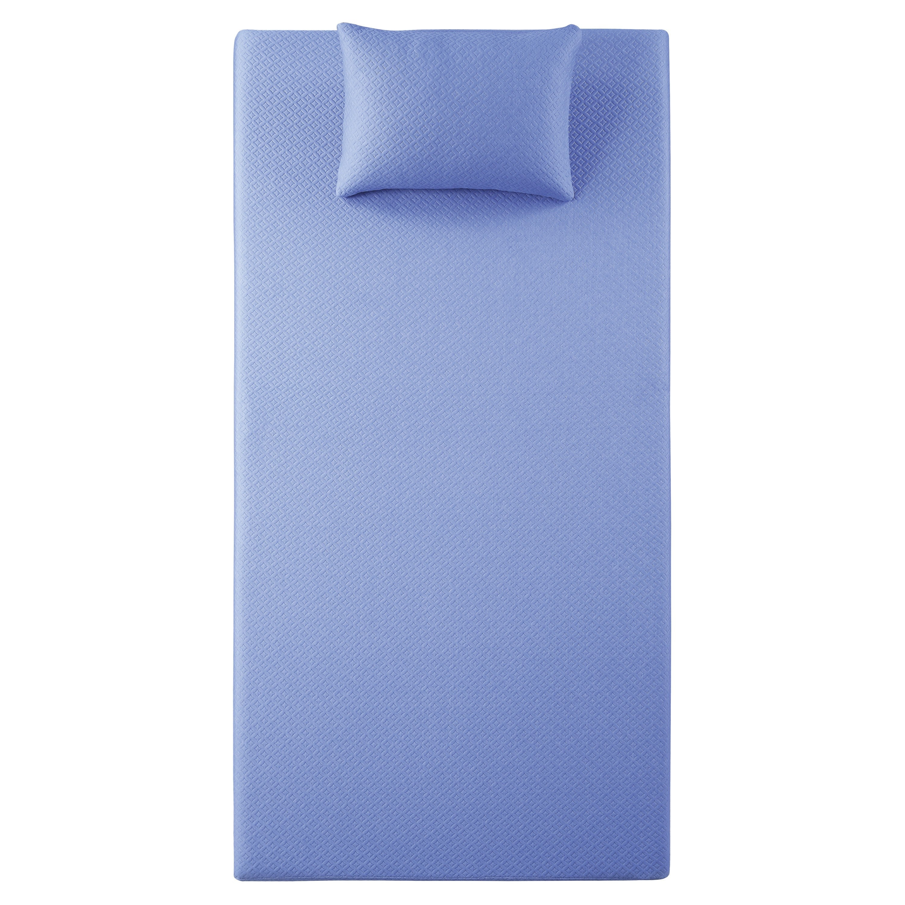 MT-PG07BLT 7&quot; Blue Twin Gel-Infused Memory Foam Mattress Set - MT-PG07BLT - Bien Home Furniture &amp; Electronics