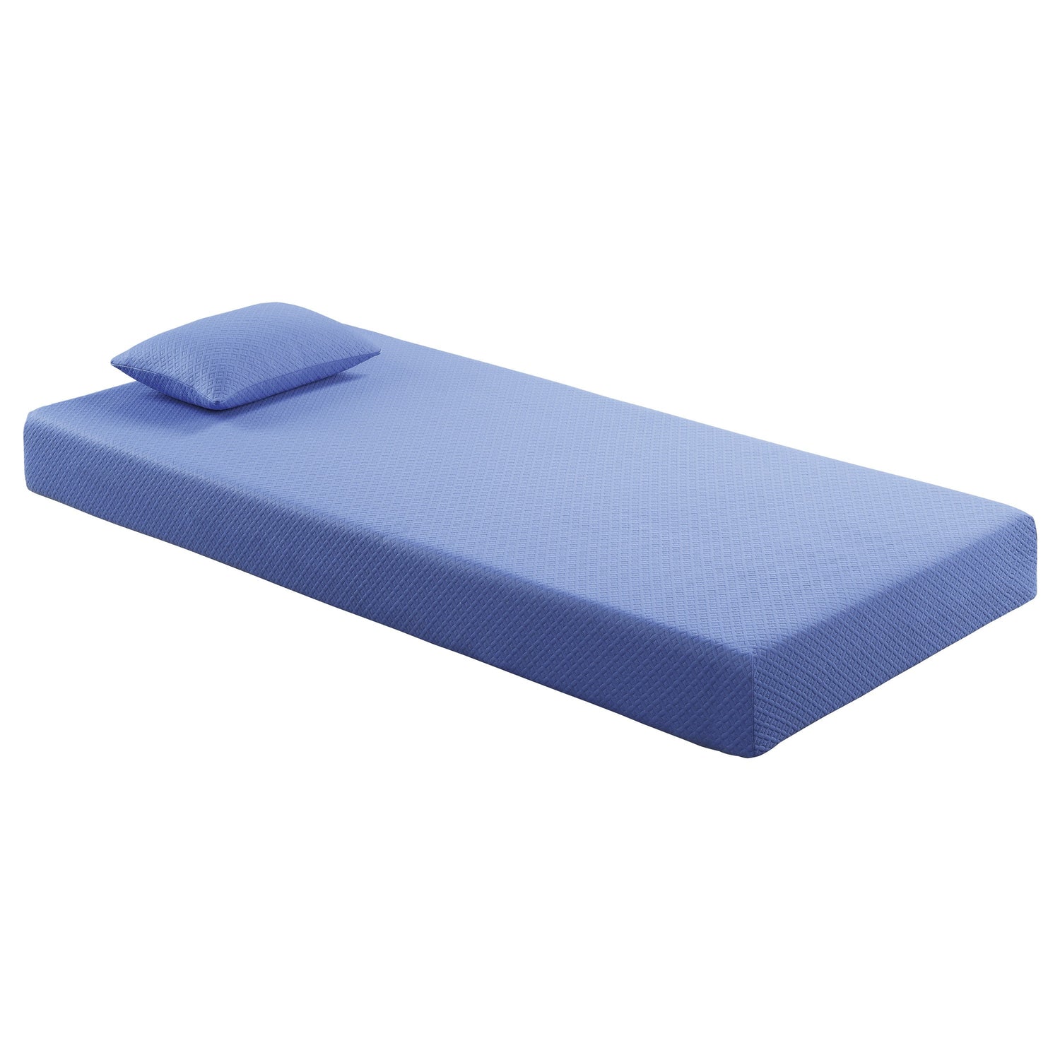 MT-PG07BLT 7&quot; Blue Twin Gel-Infused Memory Foam Mattress Set - MT-PG07BLT - Bien Home Furniture &amp; Electronics