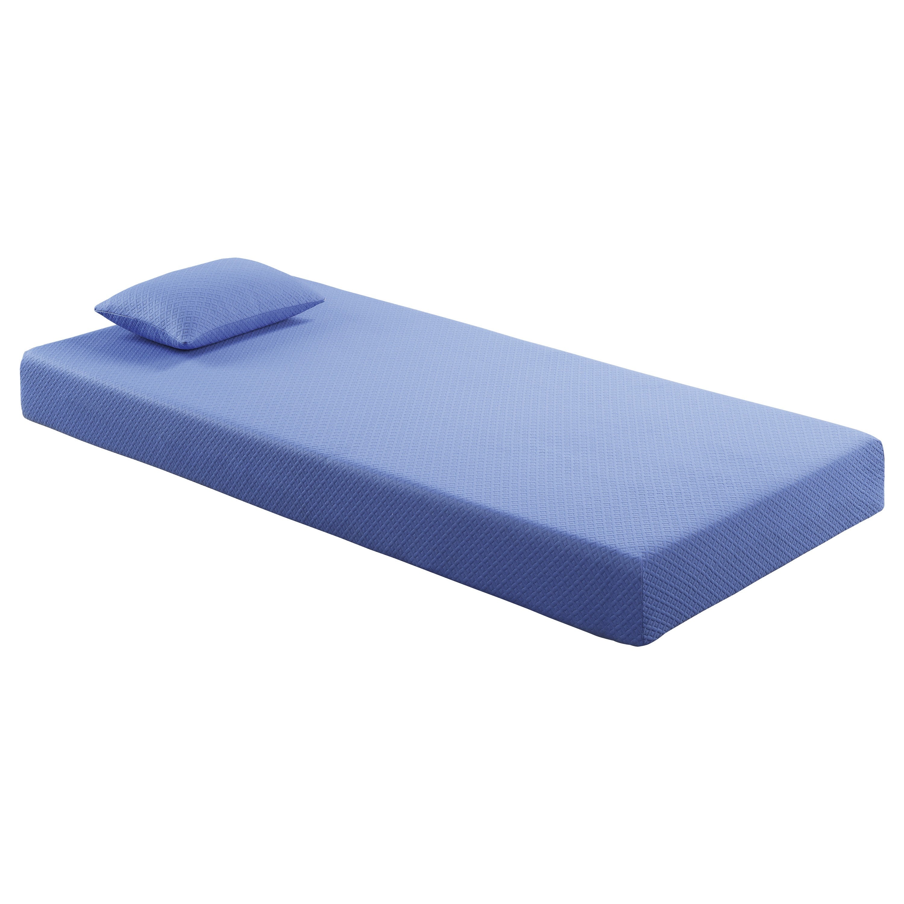 MT-PG07BLT 7" Blue Twin Gel-Infused Memory Foam Mattress Set - MT-PG07BLT - Bien Home Furniture & Electronics