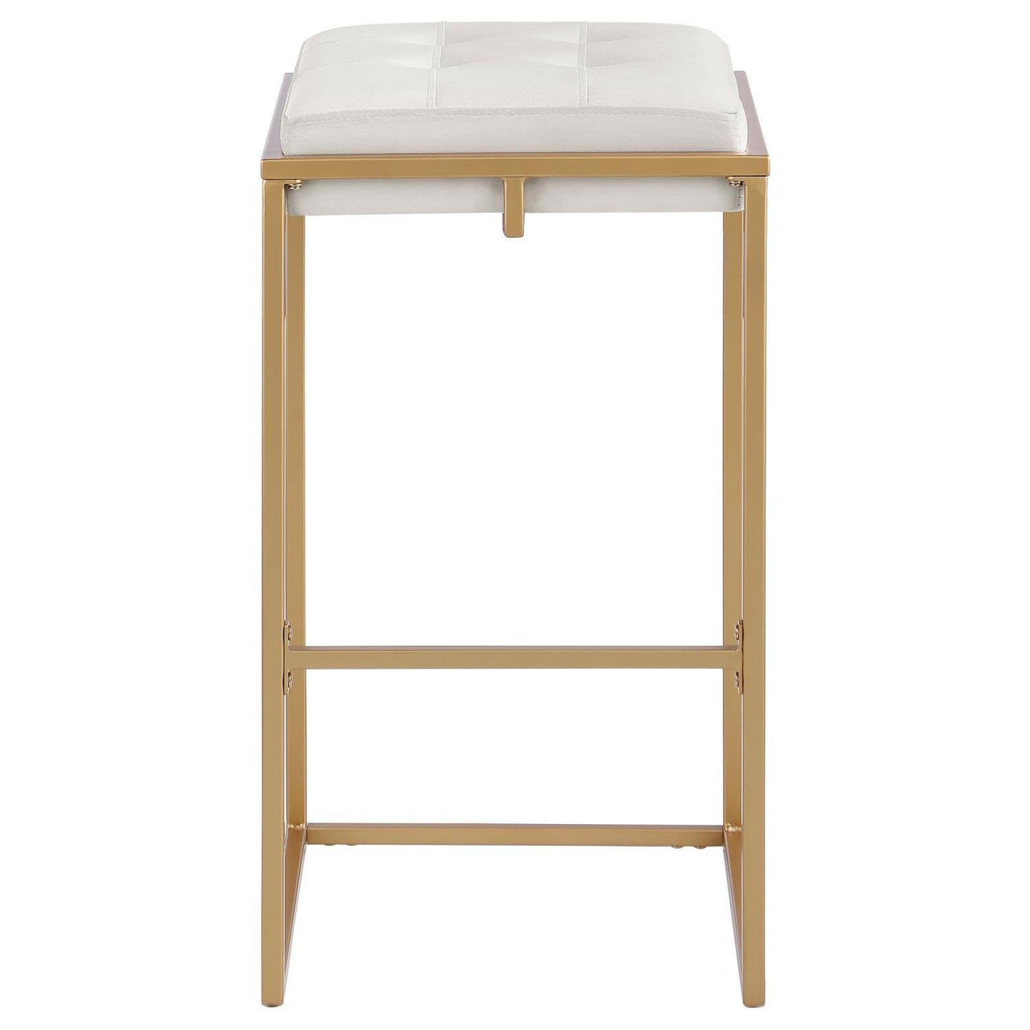 Nadia Beige/Gold Square Padded Seat Bar Stool, Set of 2 - 183646 - Bien Home Furniture & Electronics