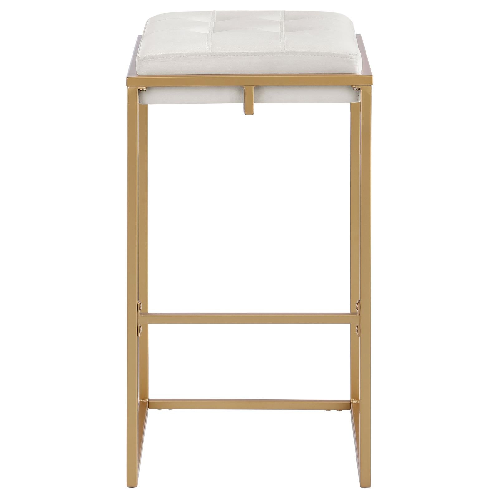 Nadia Beige/Gold Square Padded Seat Bar Stool, Set of 2 - 183646 - Bien Home Furniture &amp; Electronics