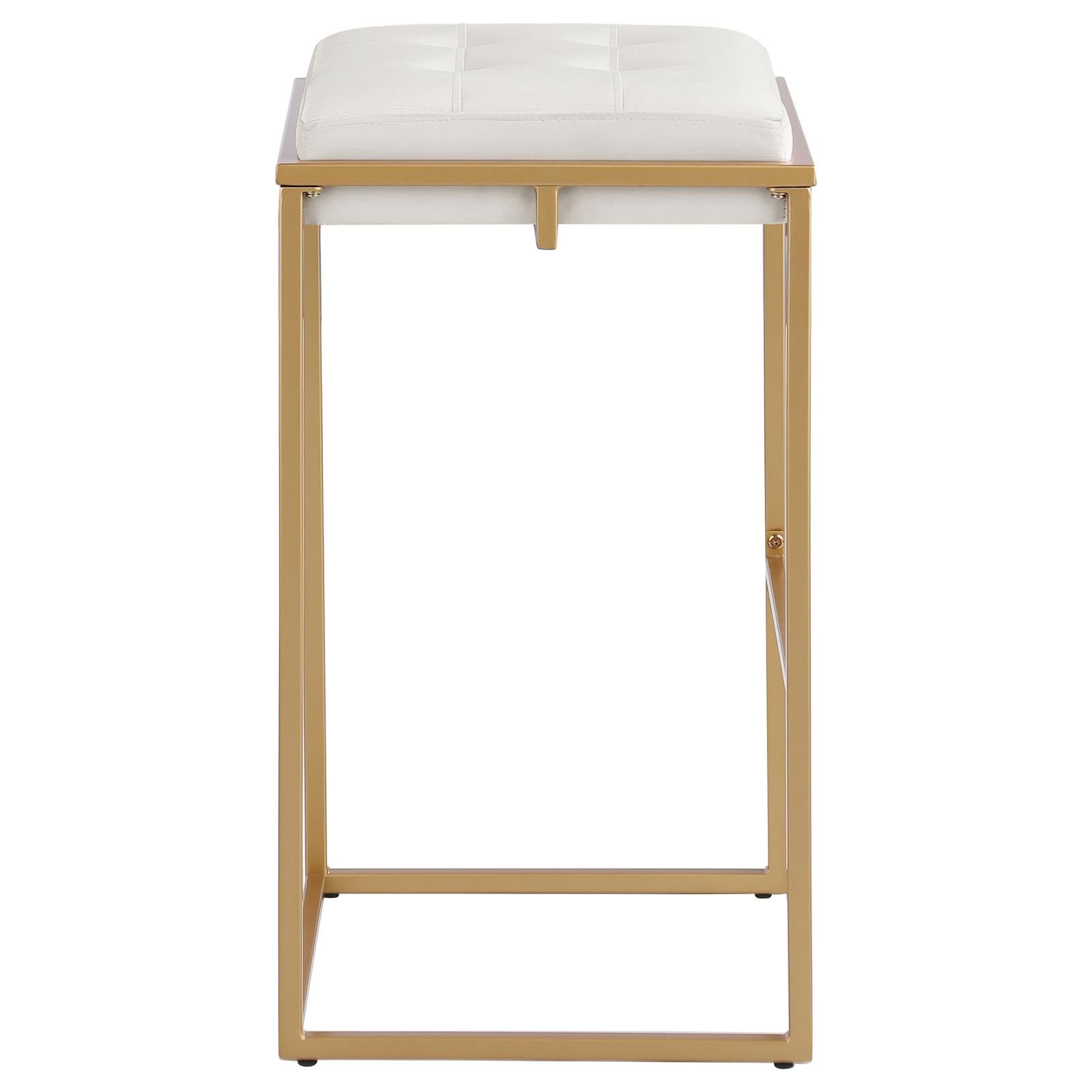 Nadia Beige/Gold Square Padded Seat Bar Stool, Set of 2 - 183646 - Bien Home Furniture & Electronics