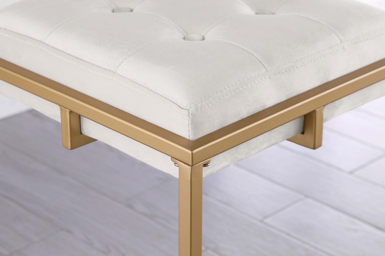 Nadia Beige/Gold Square Padded Seat Bar Stool, Set of 2 - 183646 - Bien Home Furniture & Electronics