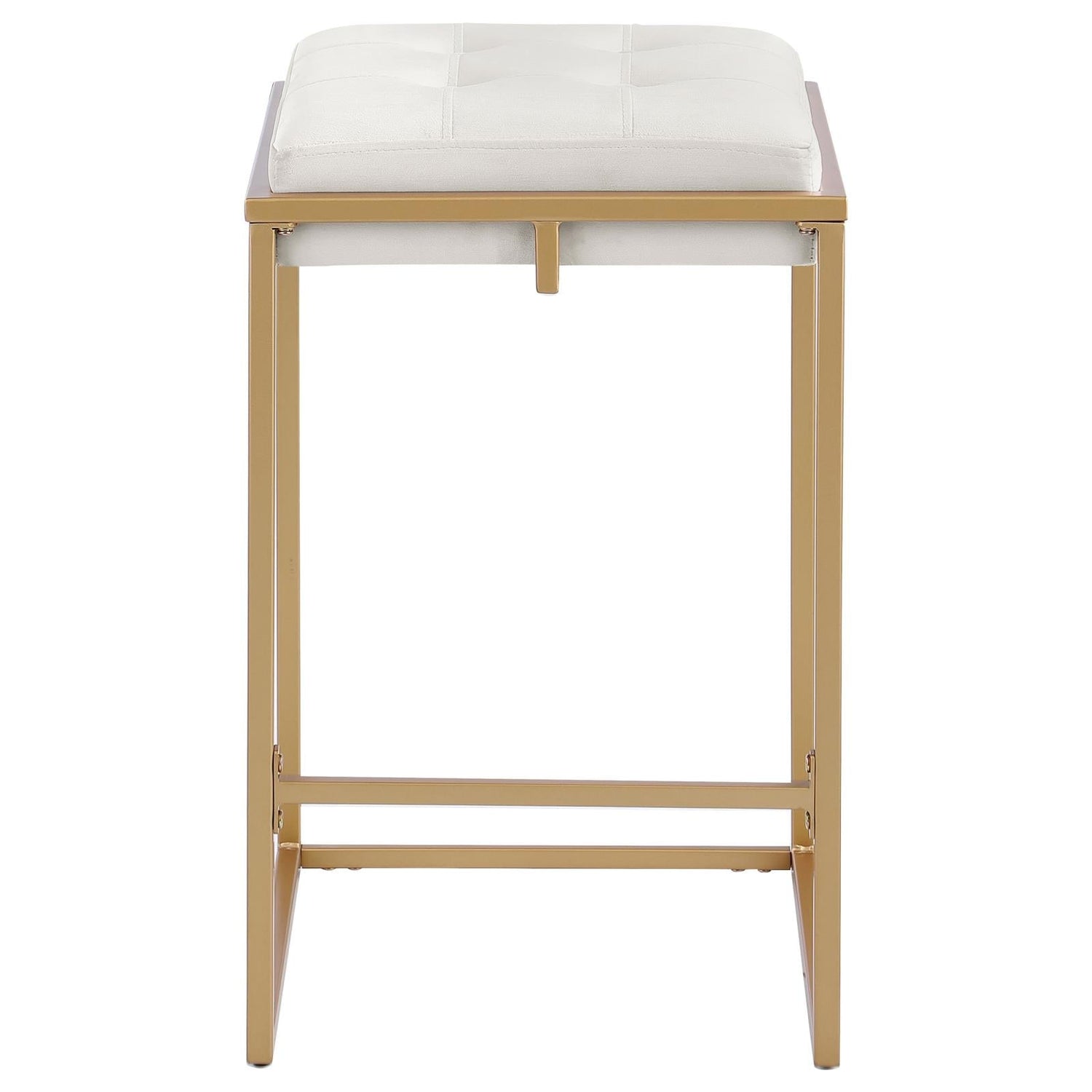 Nadia Beige/Gold Square Padded Seat Counter Height Stool, Set of 2 - 183645 - Bien Home Furniture & Electronics