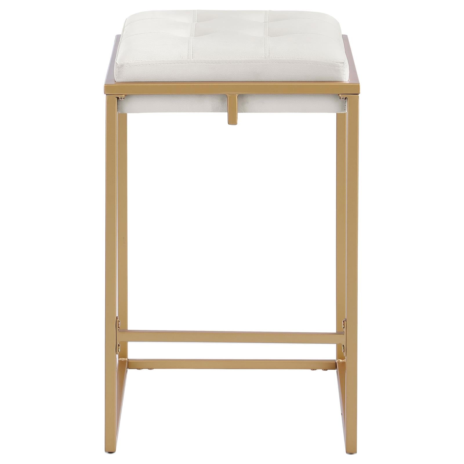 Nadia Beige/Gold Square Padded Seat Counter Height Stool, Set of 2 - 183645 - Bien Home Furniture & Electronics