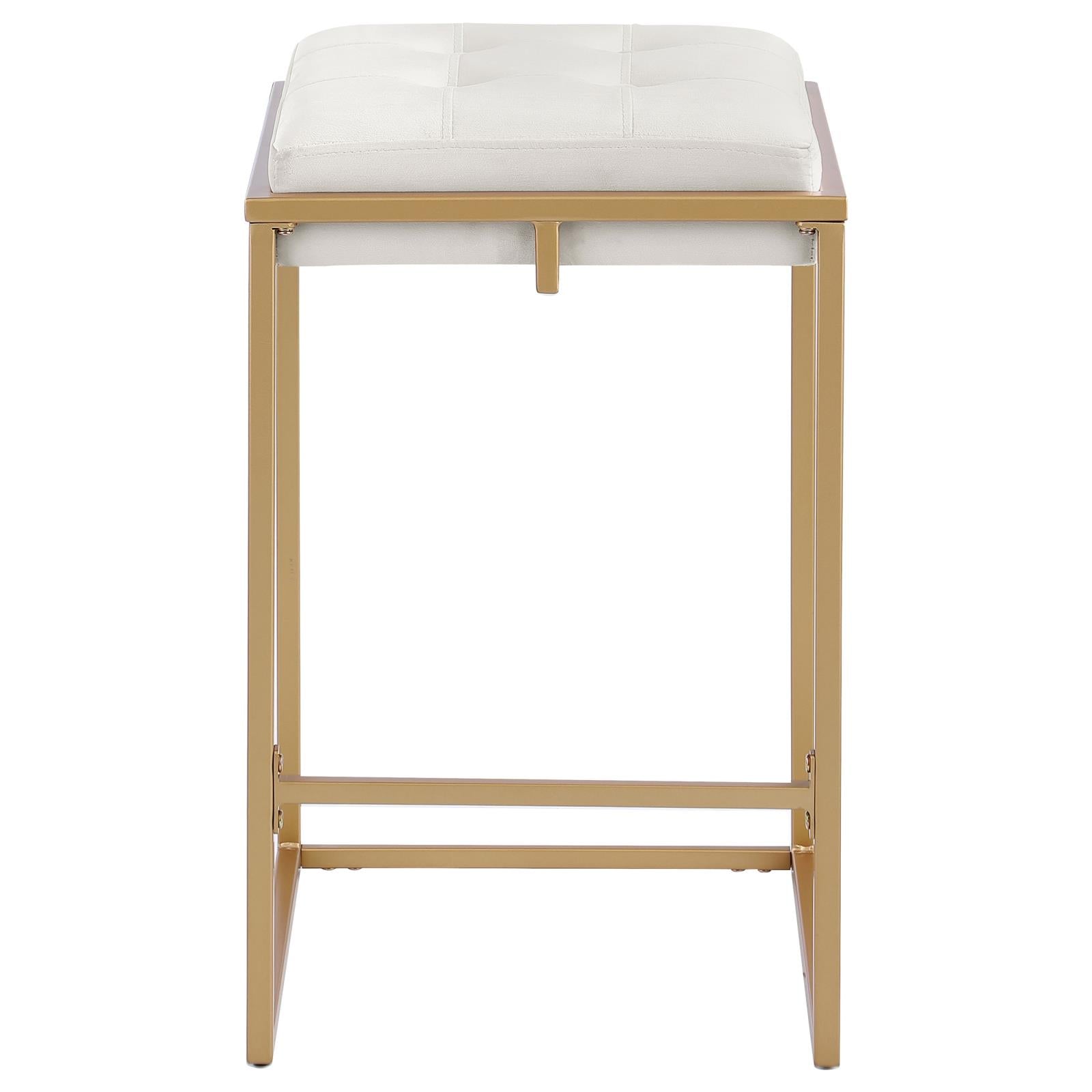Nadia Beige/Gold Square Padded Seat Counter Height Stool, Set of 2 - 183645 - Bien Home Furniture &amp; Electronics