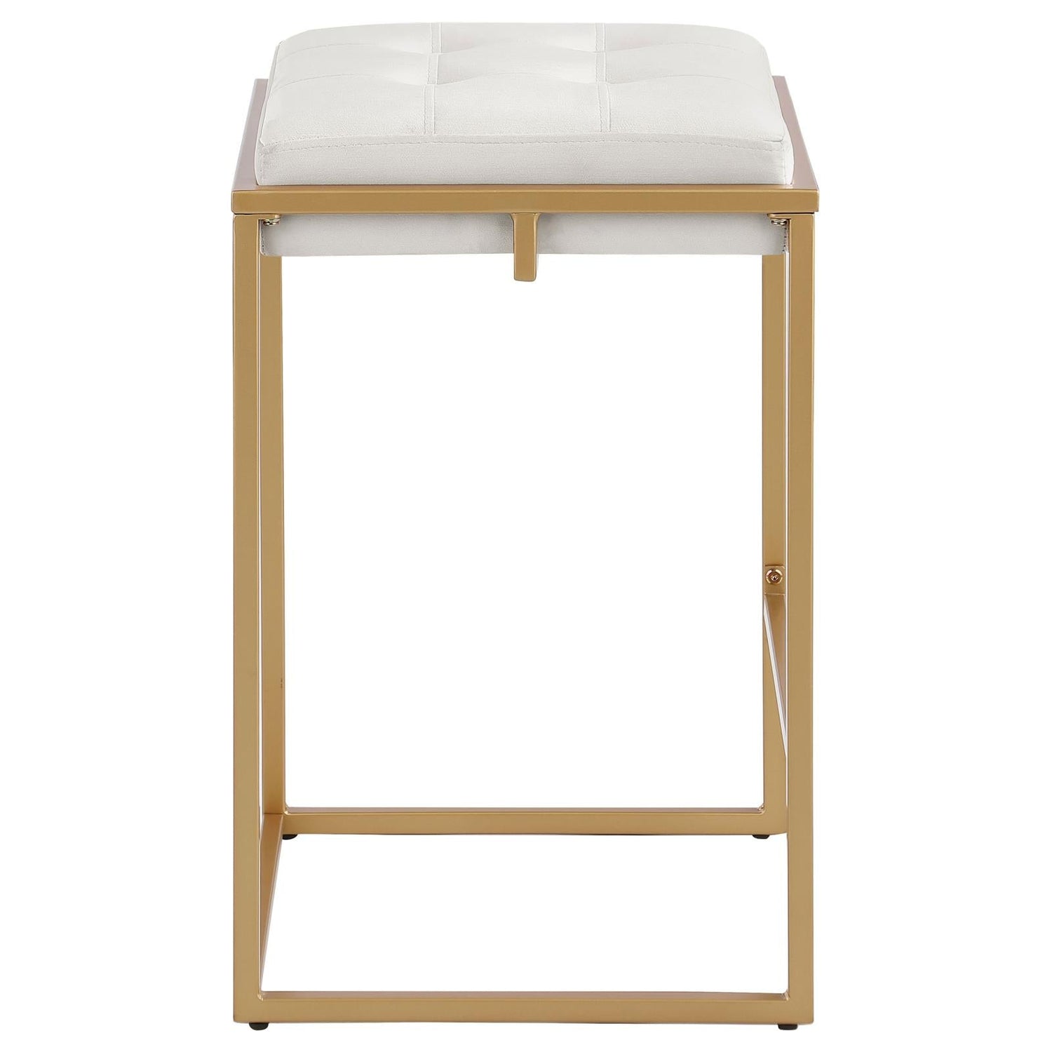 Nadia Beige/Gold Square Padded Seat Counter Height Stool, Set of 2 - 183645 - Bien Home Furniture & Electronics