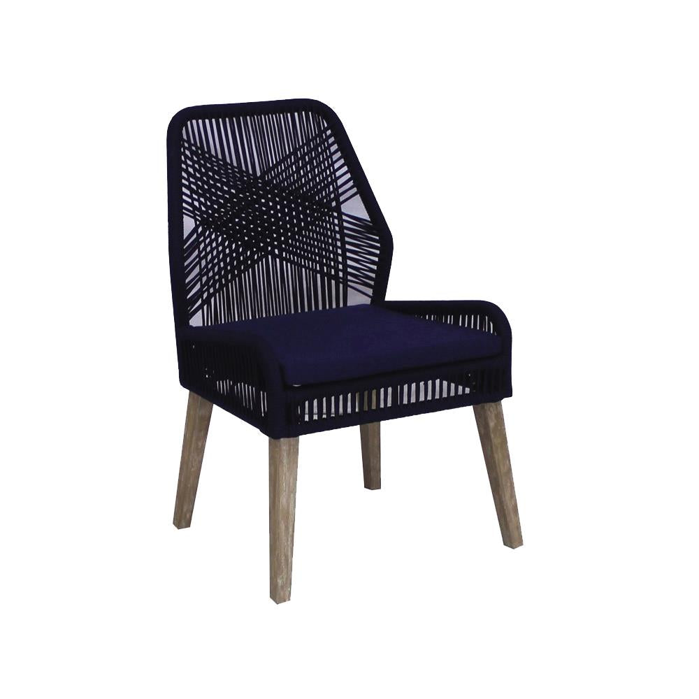 Nakia Dark Navy Woven Rope Dining Chairs, Set of 2 - 110034 - Bien Home Furniture &amp; Electronics