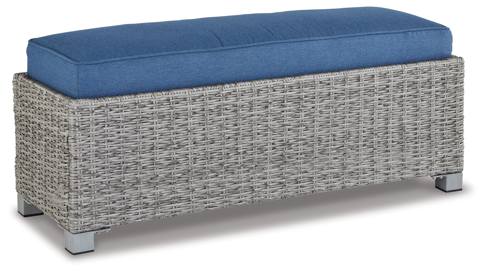 Naples Beach Light Gray Outdoor Bench with Cushion - P439-600 - Bien Home Furniture & Electronics