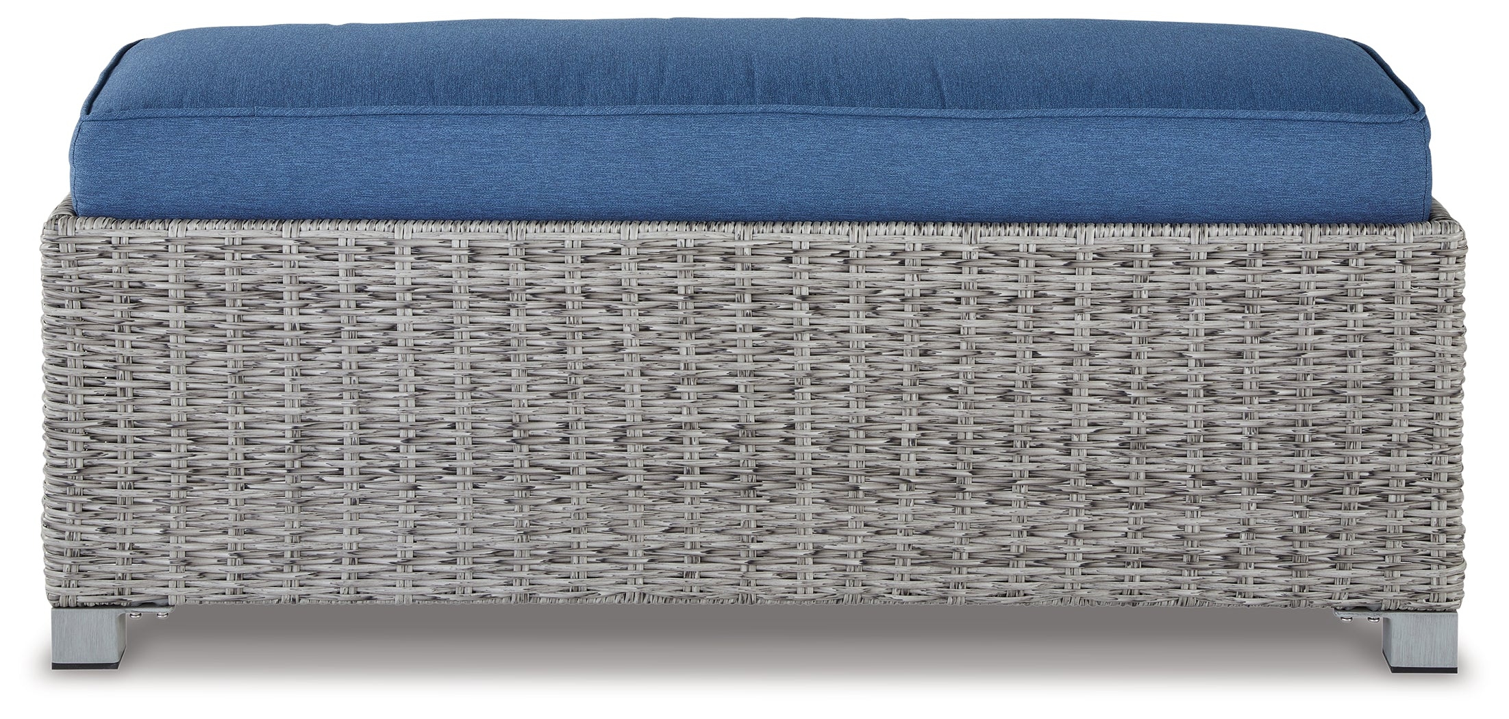 Naples Beach Light Gray Outdoor Bench with Cushion - P439-600 - Bien Home Furniture & Electronics