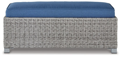 Naples Beach Light Gray Outdoor Bench with Cushion - P439-600 - Bien Home Furniture &amp; Electronics