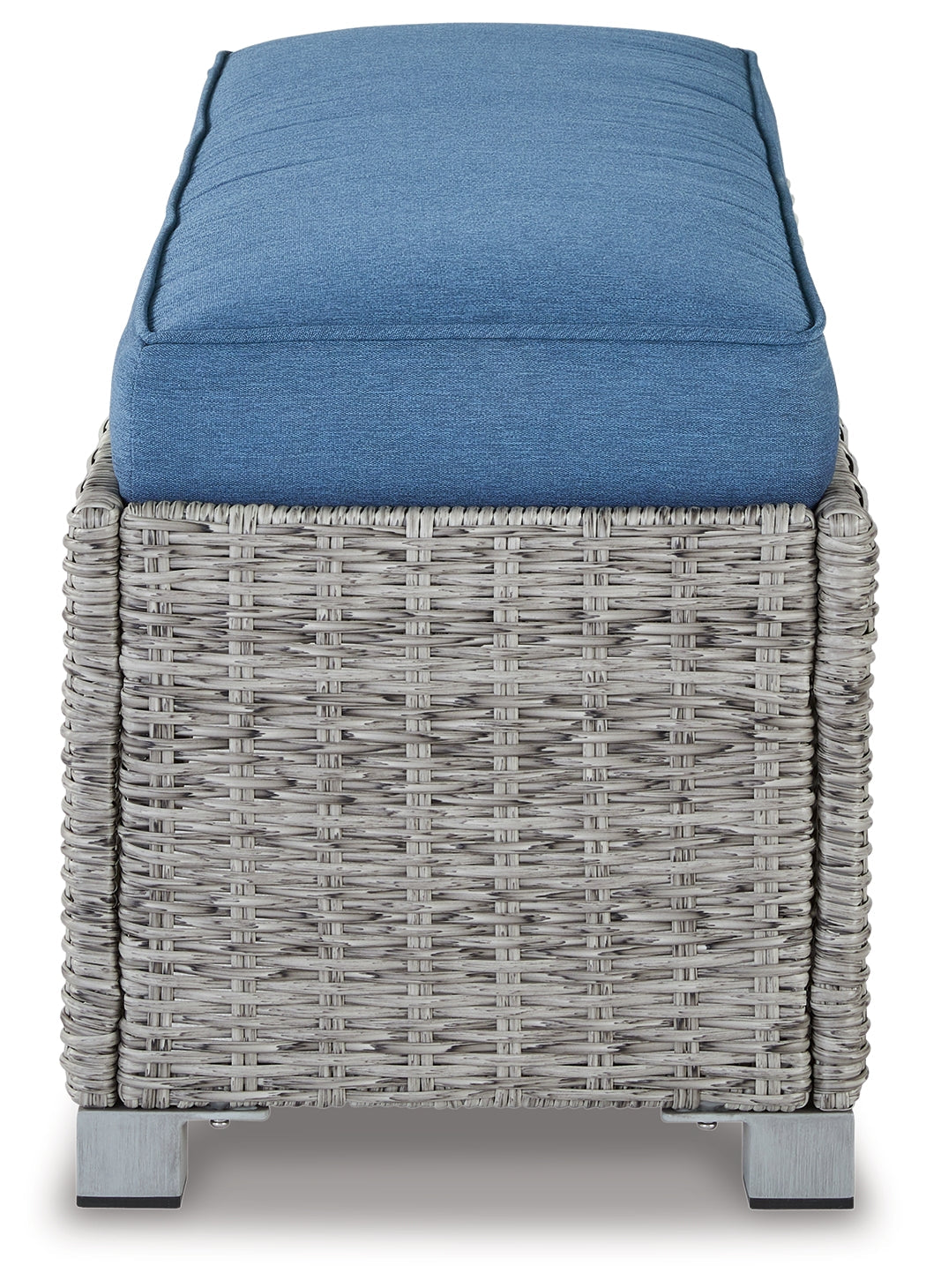 Naples Beach Light Gray Outdoor Bench with Cushion - P439-600 - Bien Home Furniture & Electronics