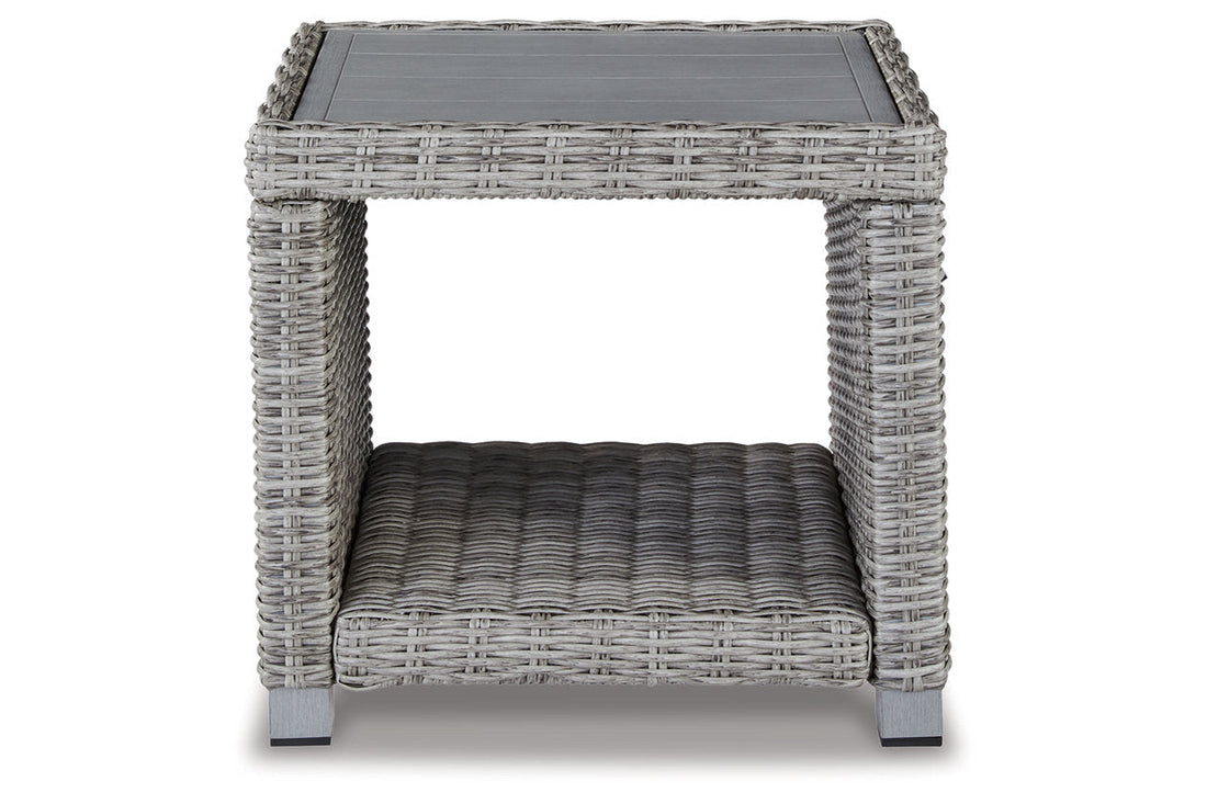 NAPLES BEACH Light Gray Outdoor End Table - P439-702 - Bien Home Furniture &amp; Electronics